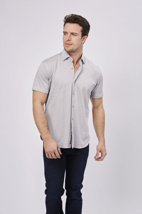 Max Colton Silver Short Sleeve Jersey Knit