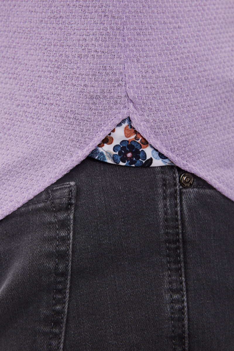 Max Colton Purple Honeycomb Short Sleeve Jersey Knit