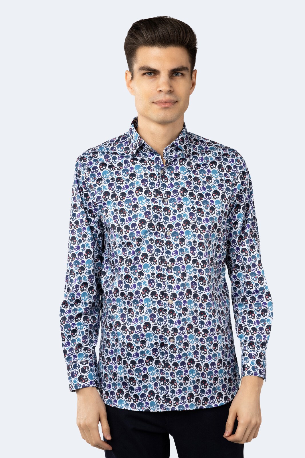 White with Teal, Turquoise and Purple Skull Shirt M / Multi White with Teal, Turquoise and Purple Skull Shirt M / Multi