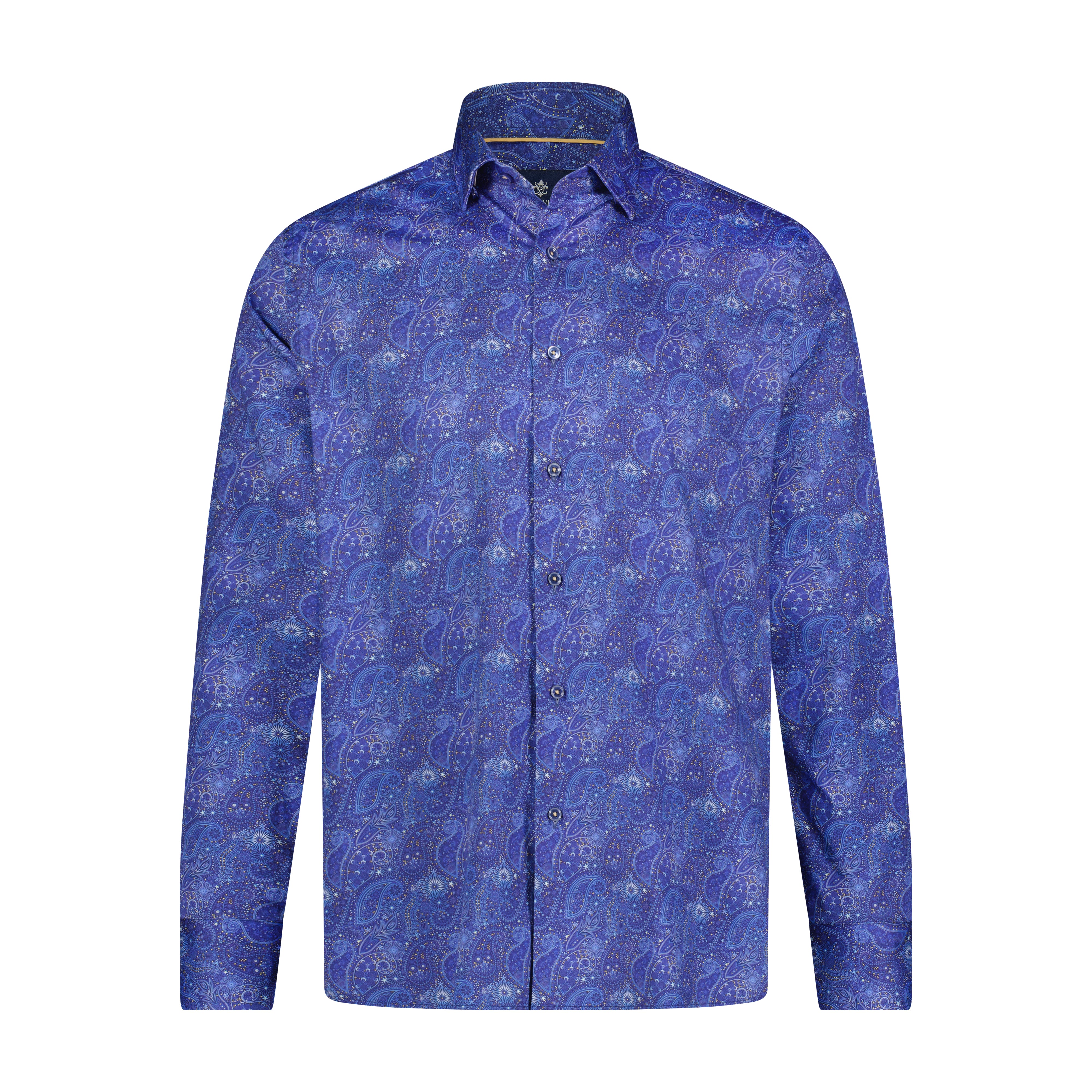 Navy and Blue Paisley Print Long Sleeve Shirt M Navy and Blue Paisley Print Long Sleeve Shirt M