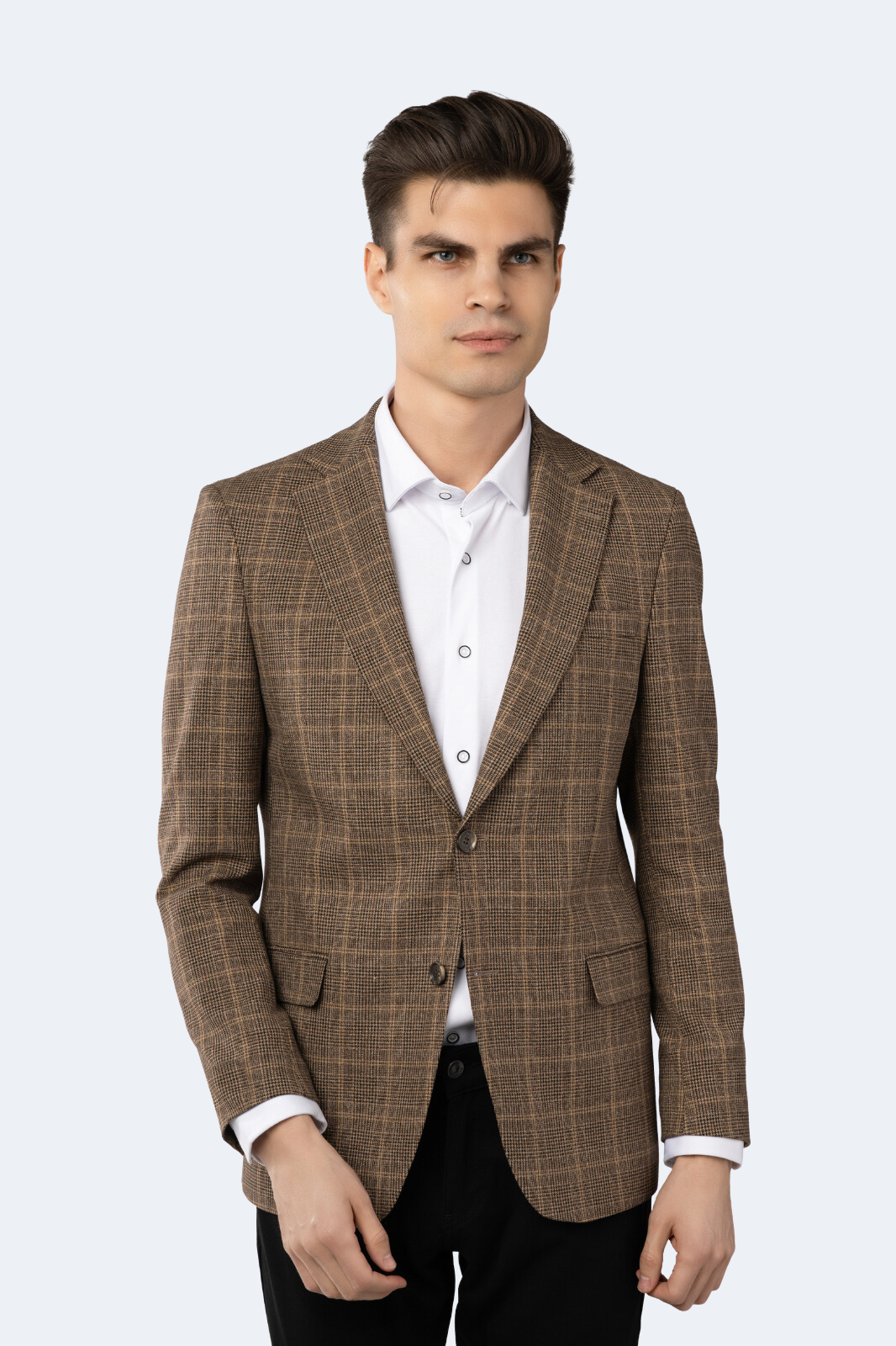 Tan and Black Houndstooth Plaid Sport Coat Tan and Black Houndstooth Plaid Sport Coat