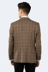 Tan and Black Houndstooth Plaid Sport Coat
