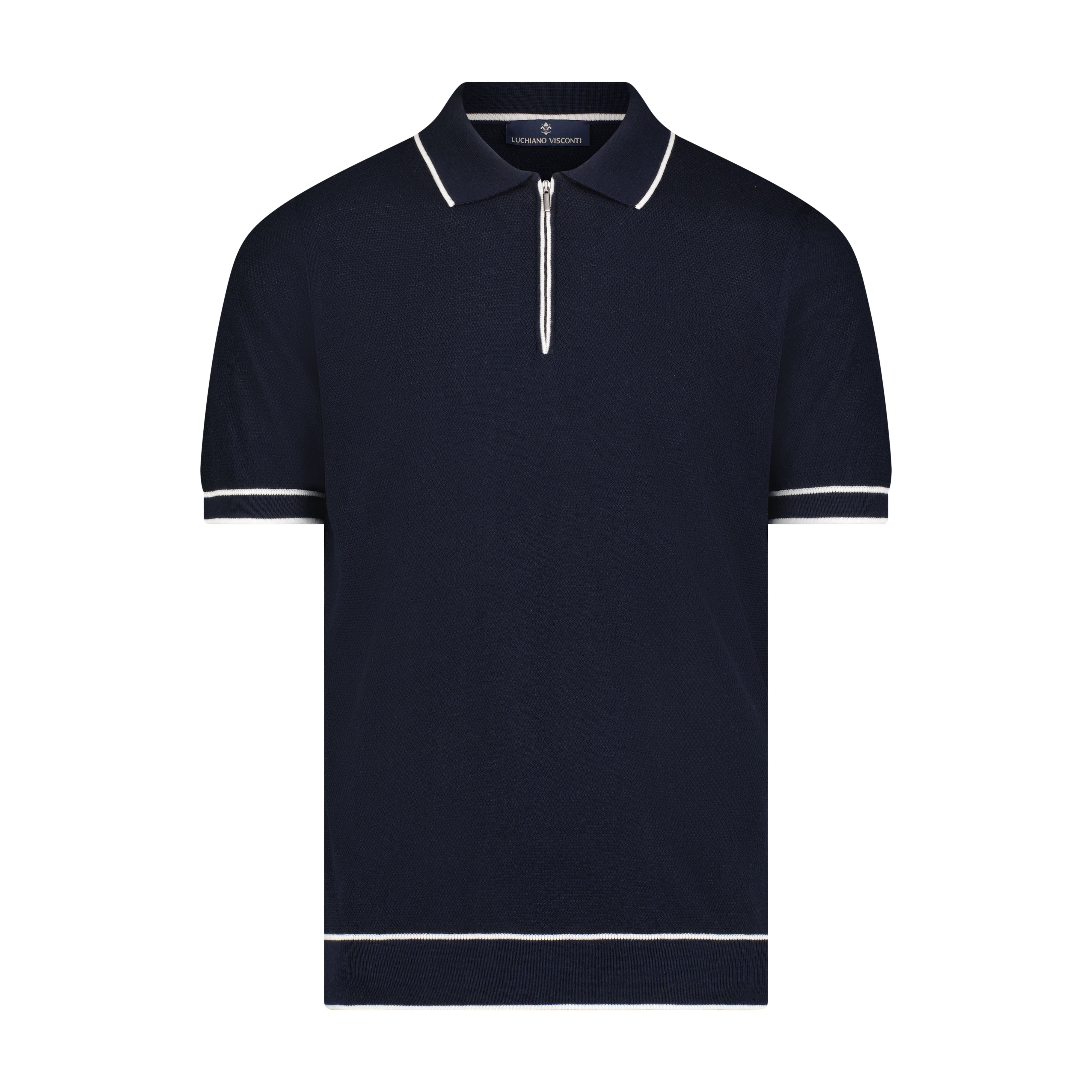 Navy Minimo Zip Polo