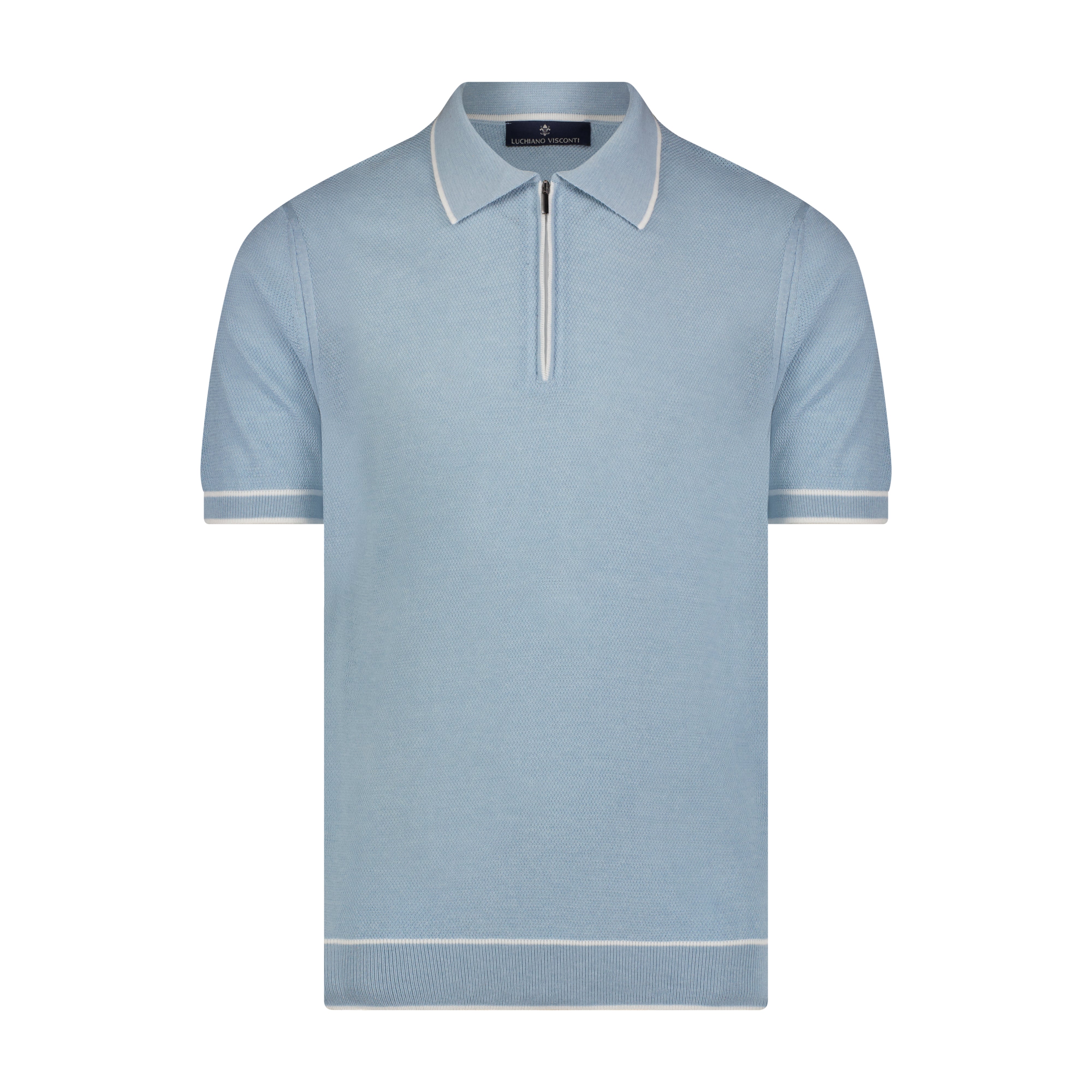 Sky Blue Minimo Zip Polo