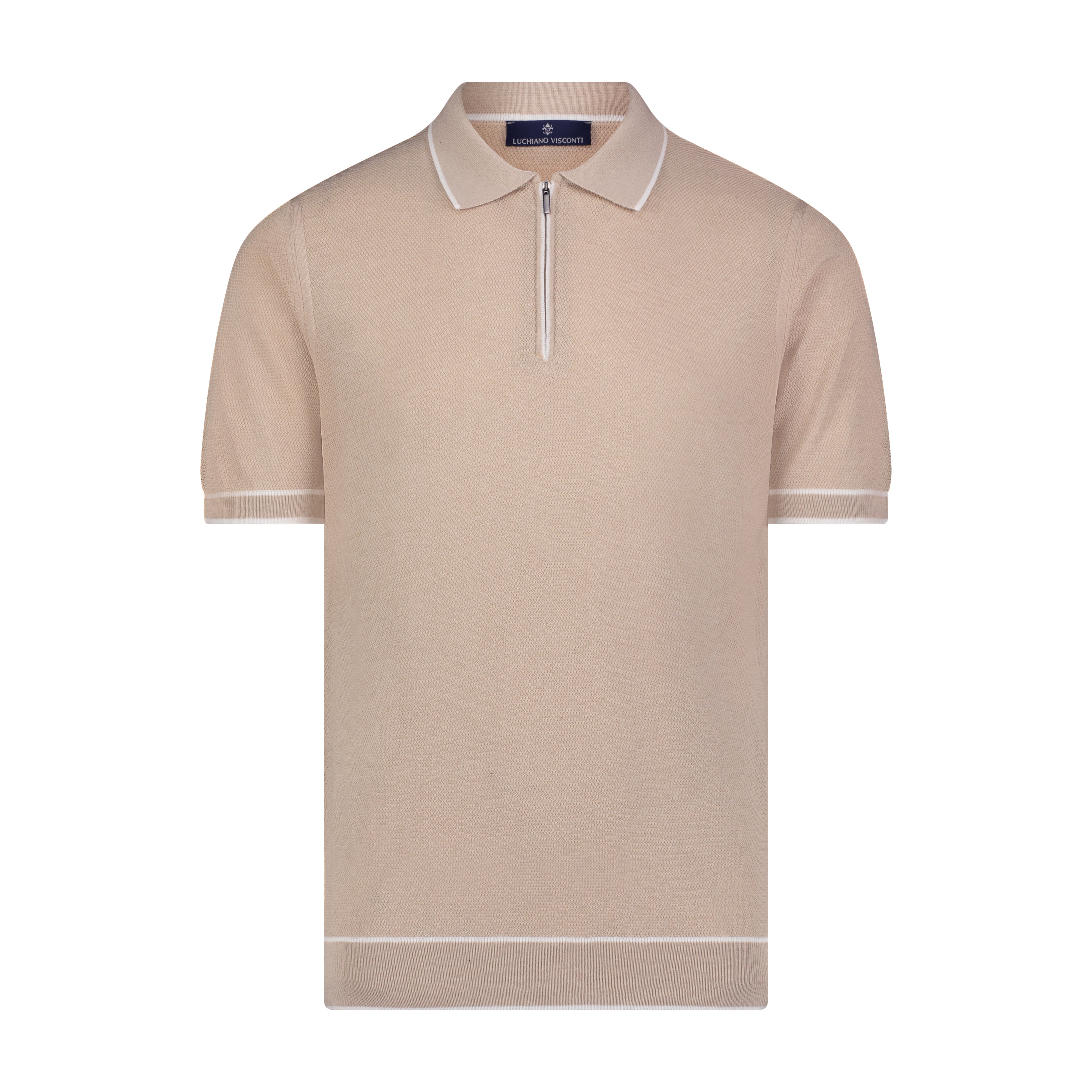 Beige Minimo Zip Polo