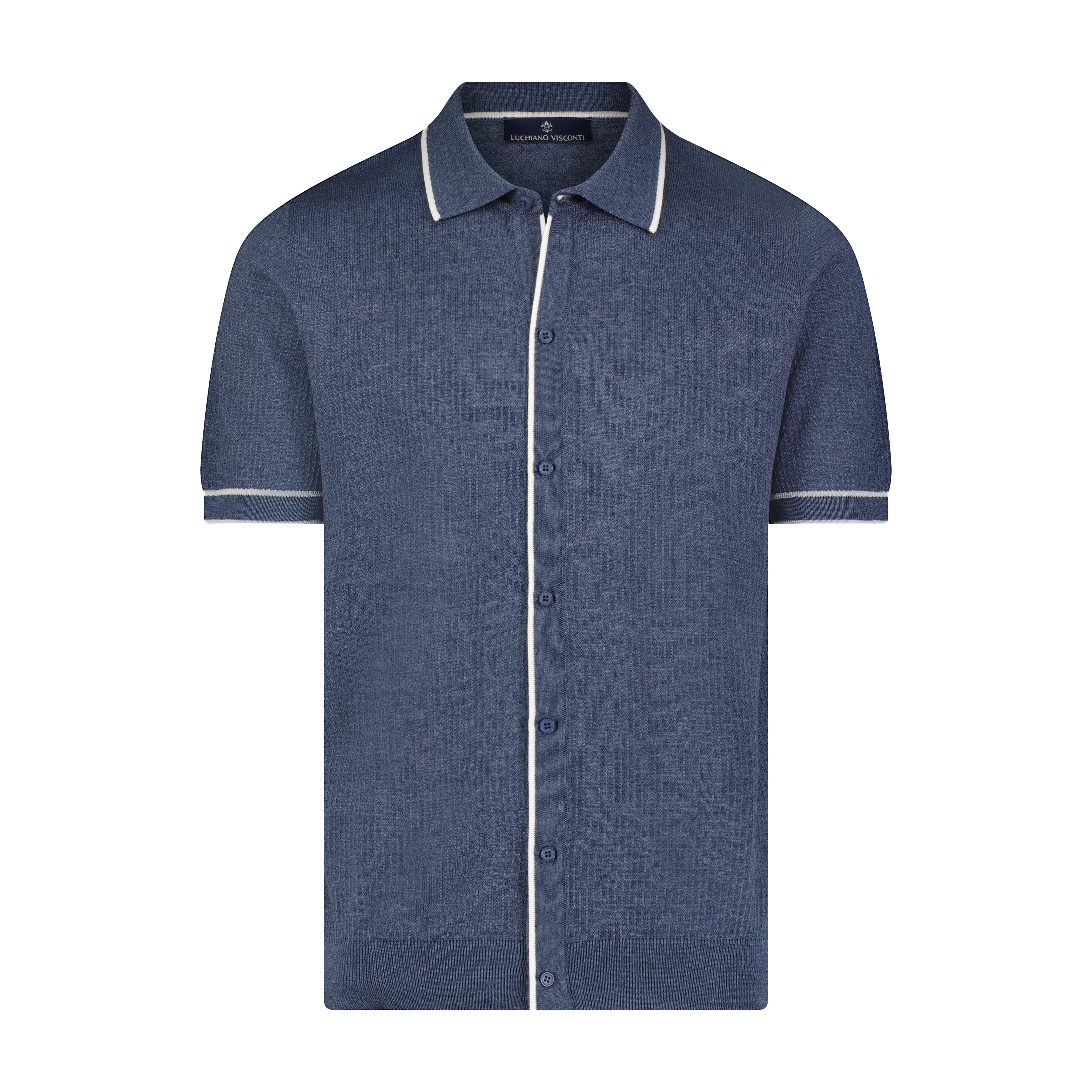 Indigo Viti Full Button Polo