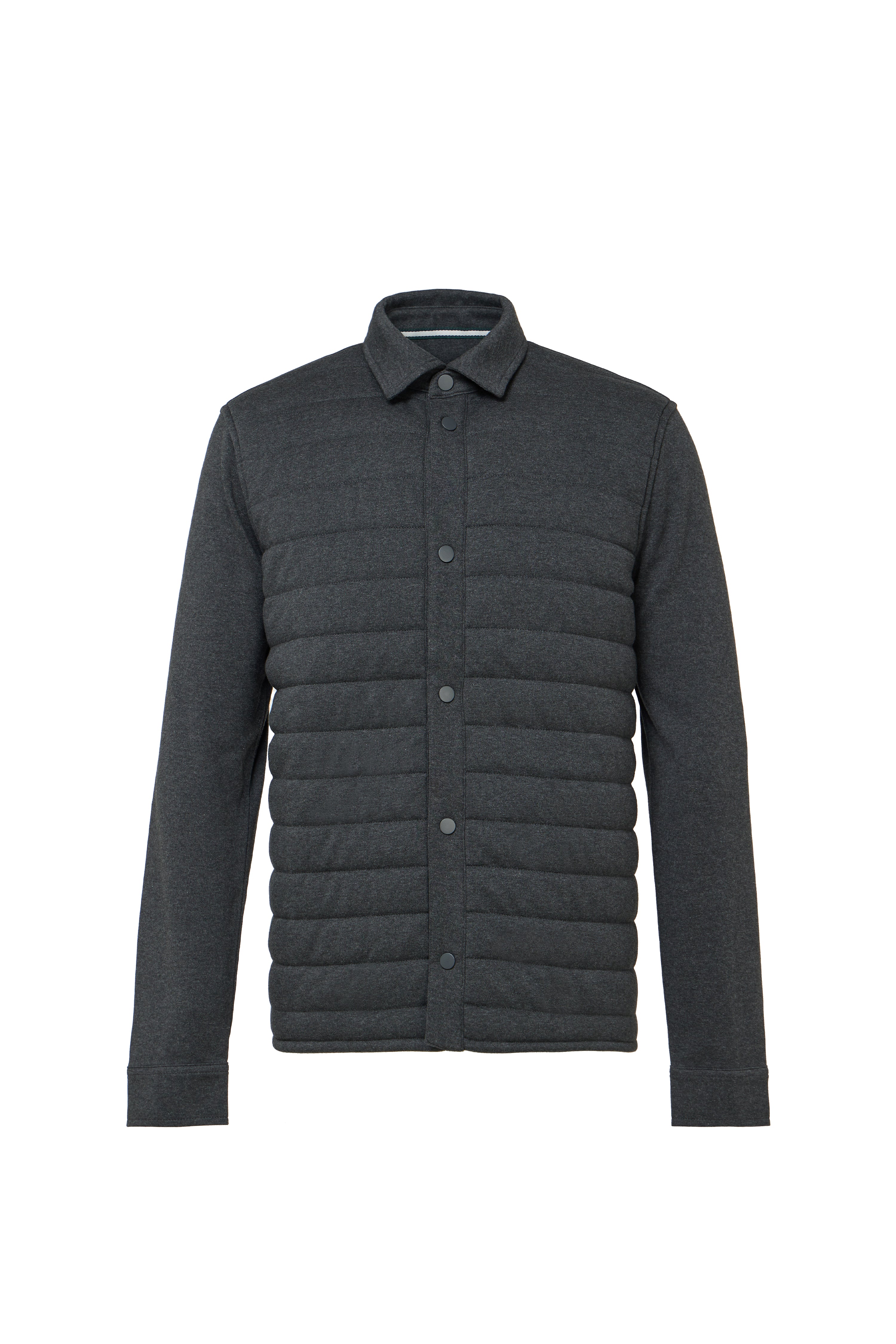Charcoal Quilted Jersey Knit Jacket