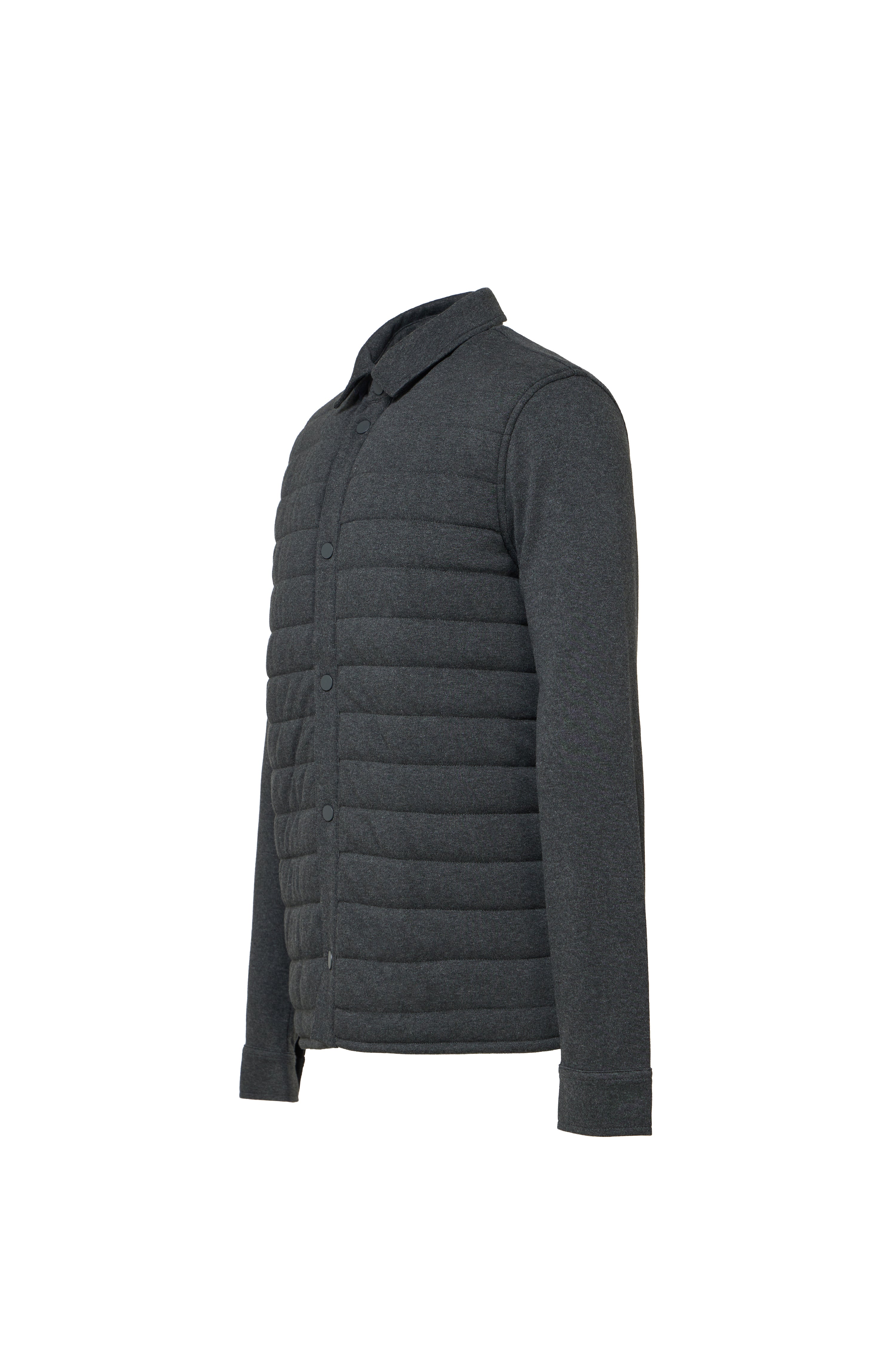 Charcoal Quilted Jersey Knit Jacket