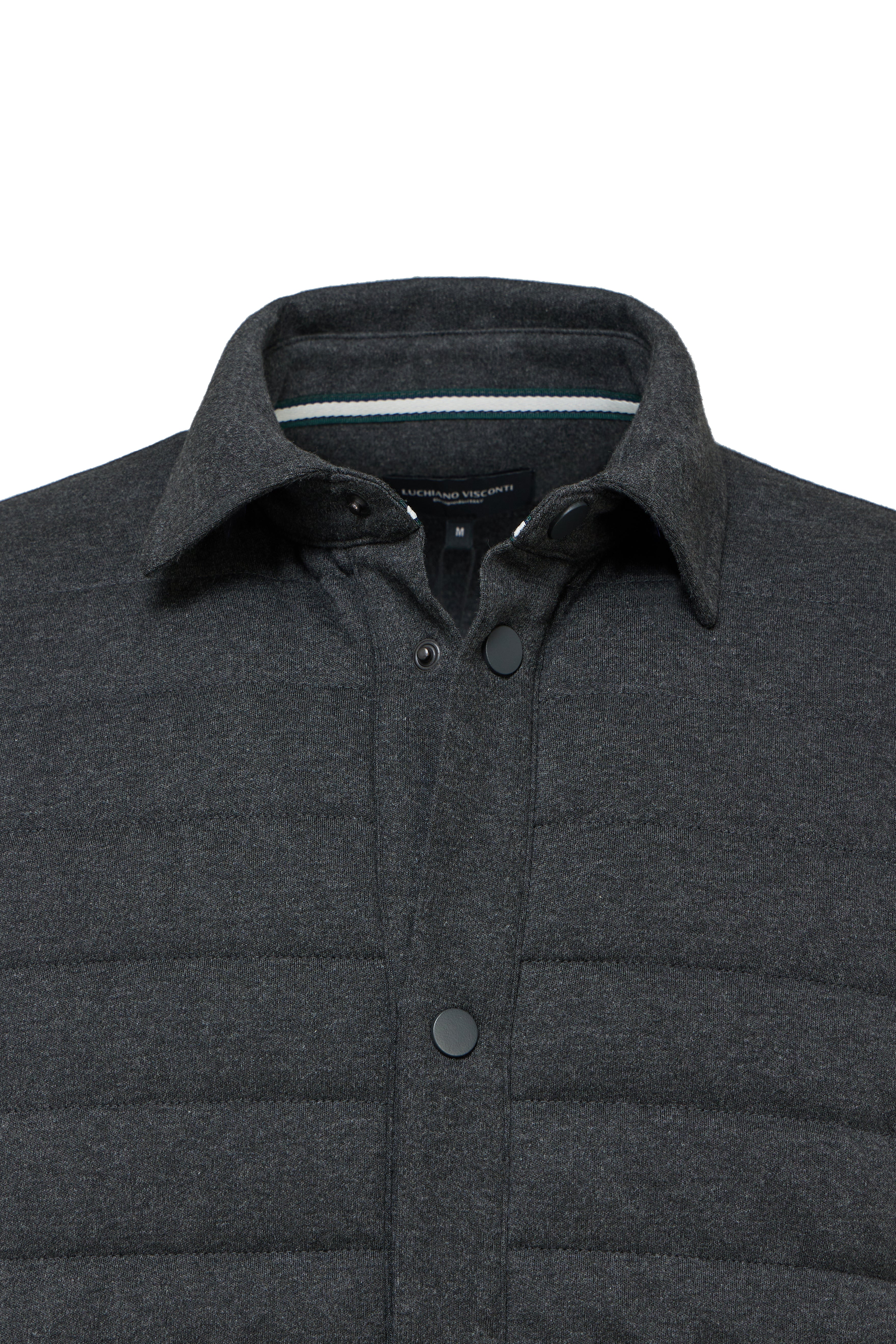 Charcoal Quilted Jersey Knit Jacket