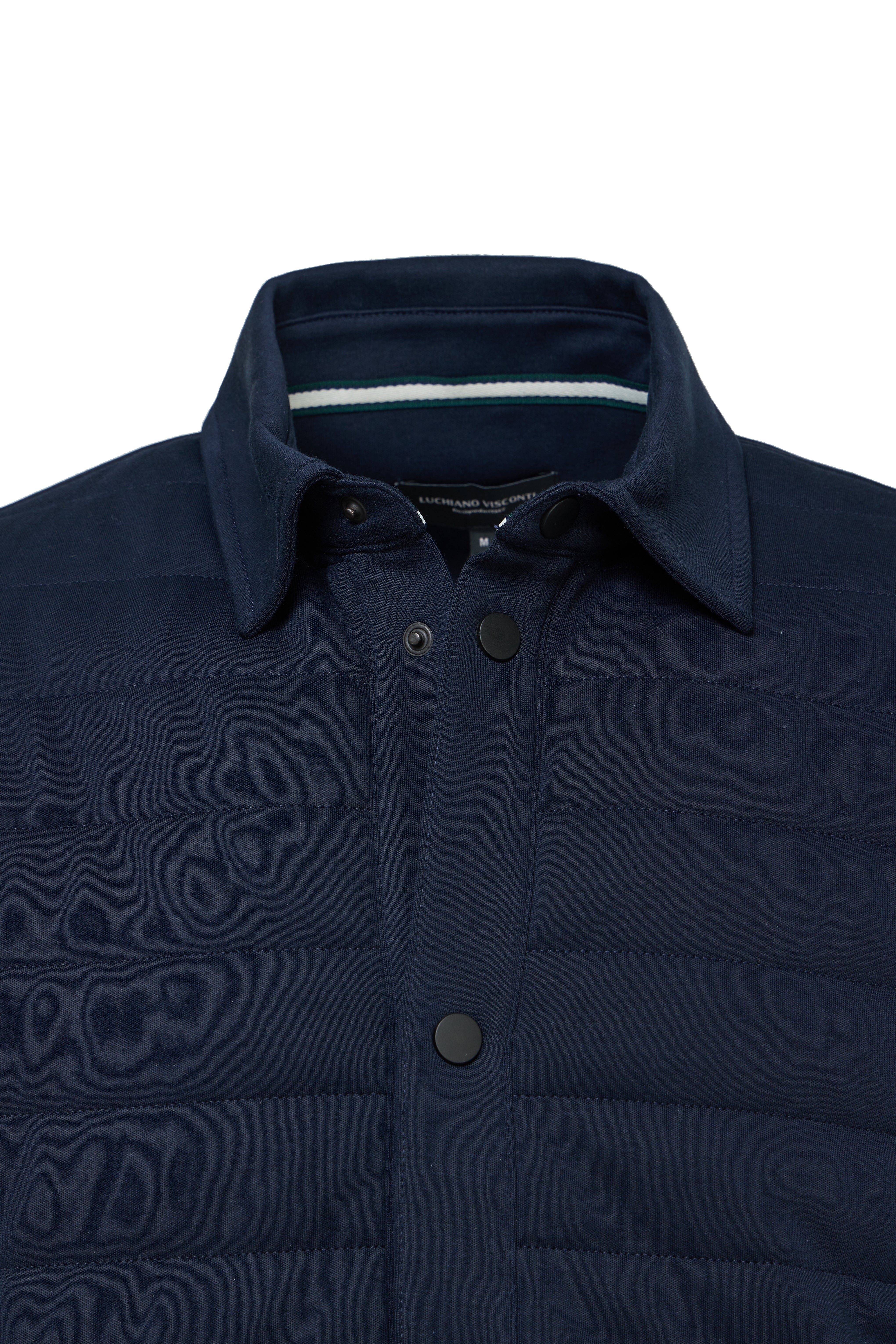 Navy Quilted Jersey Knit Jacket