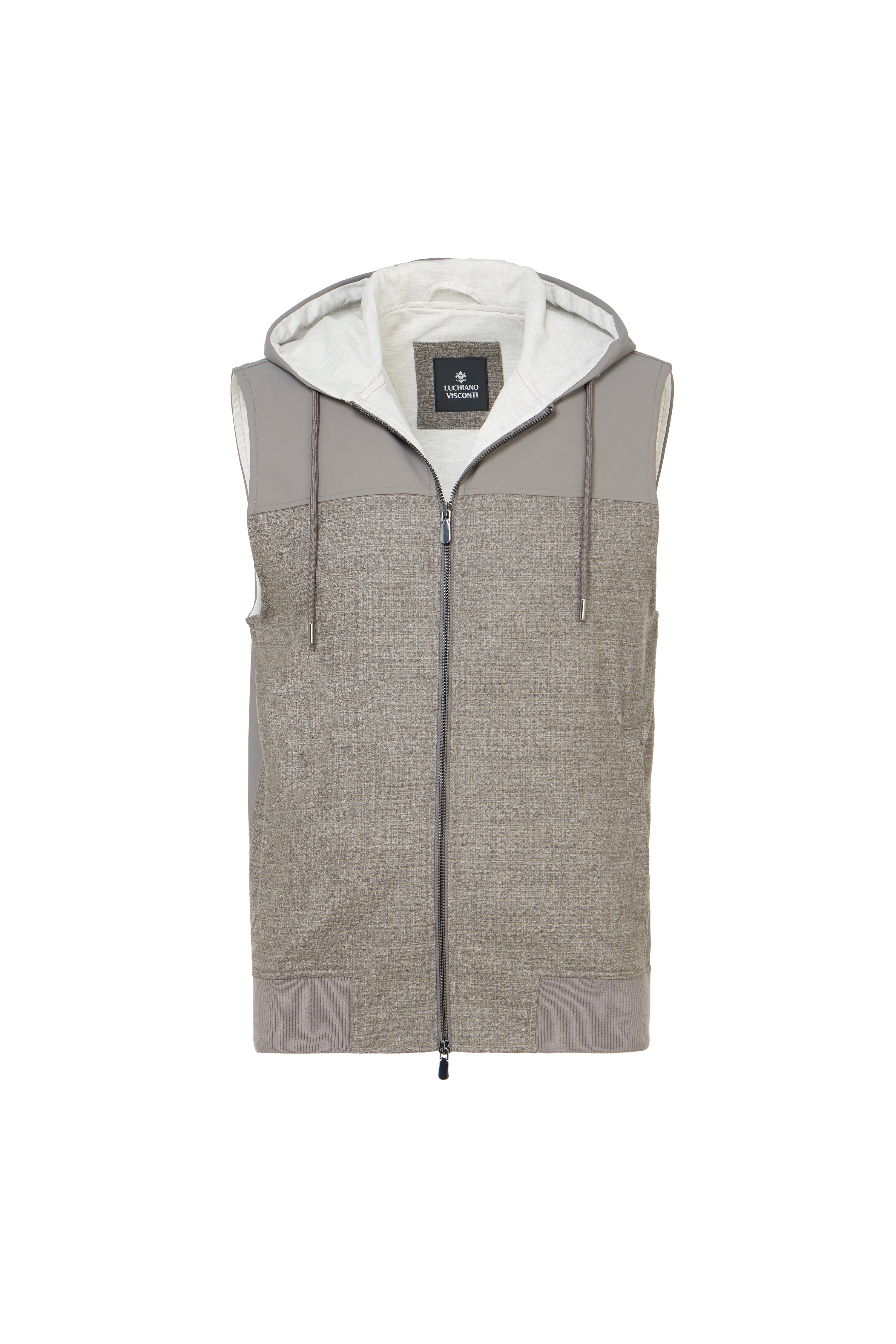 Taupe Full Zip Baseball Jacket