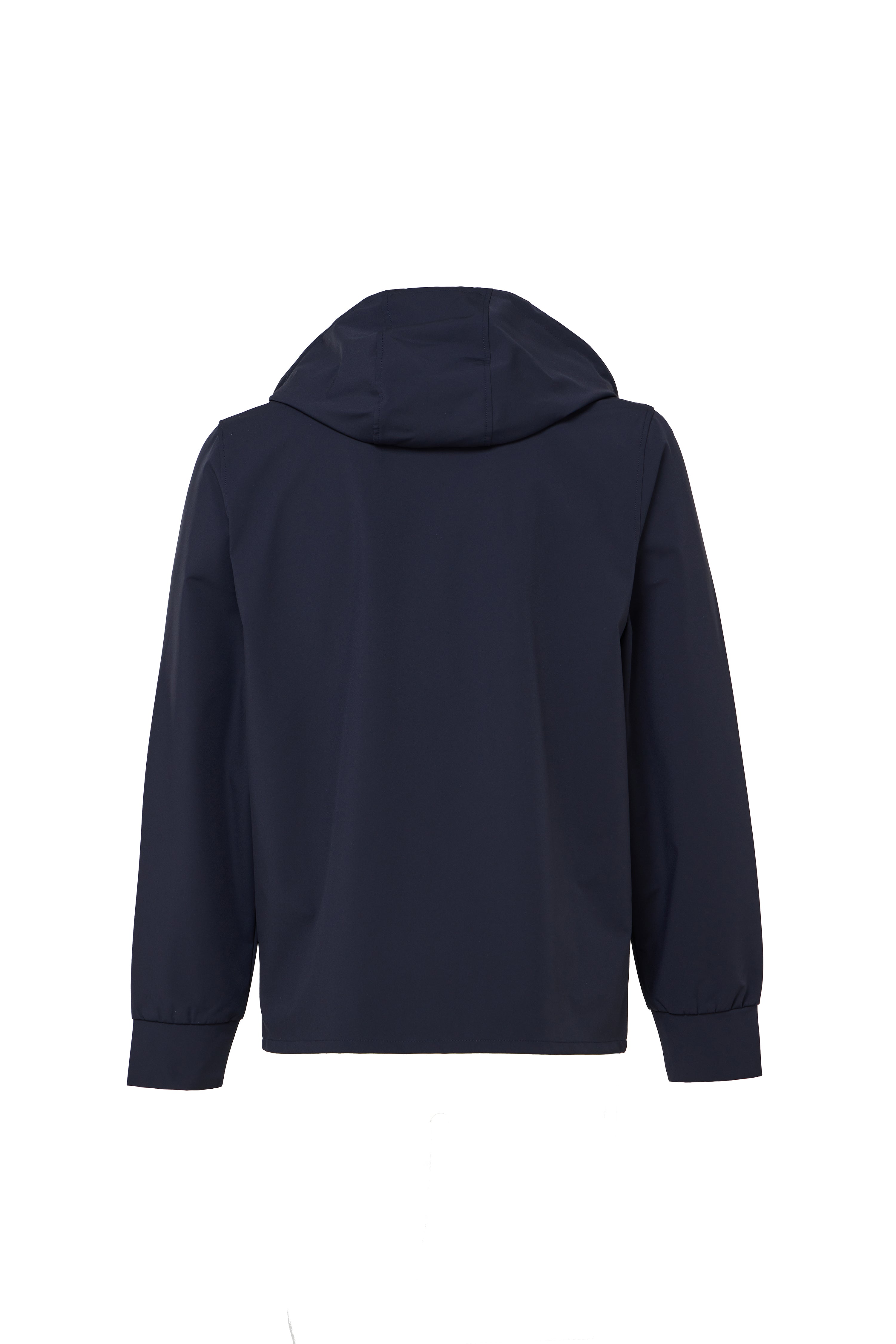 Navy Snap Overshirt with Technical Hoodie