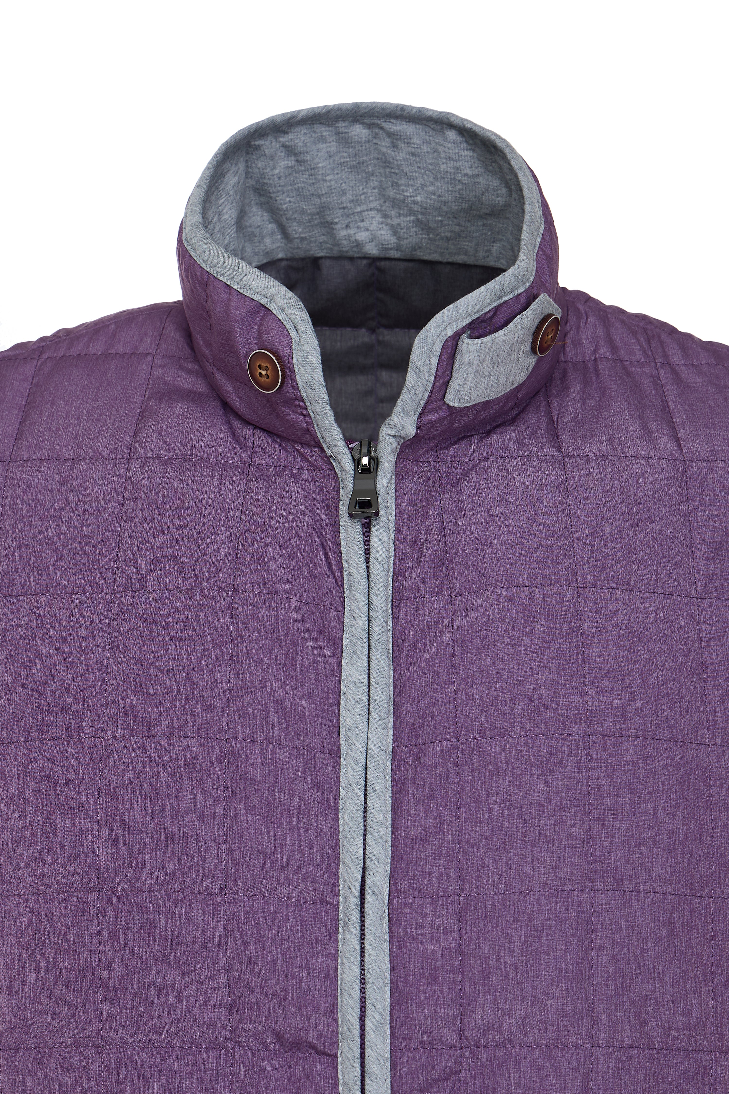 Purple Double Zip Quilted Performance Vest