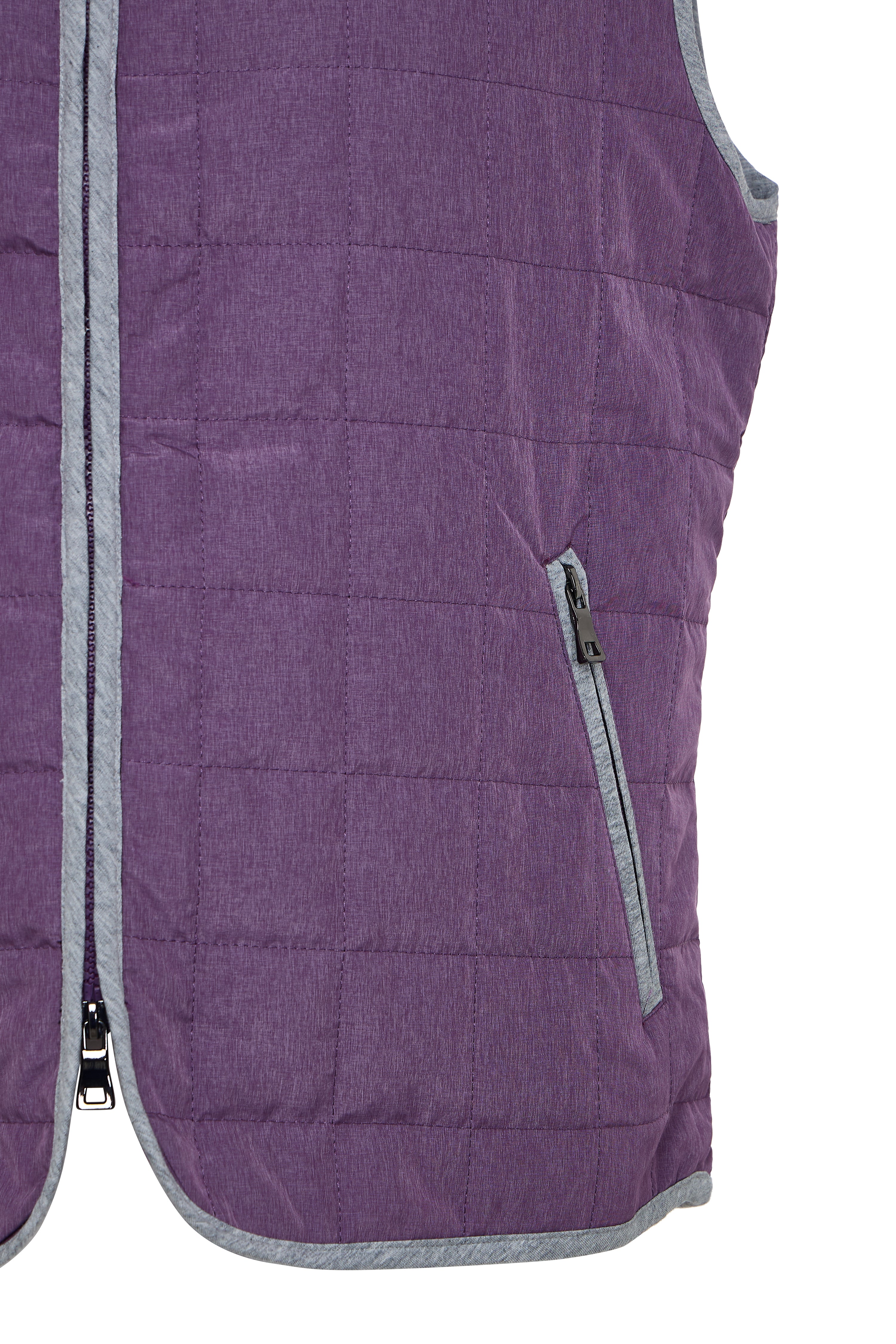 Purple Double Zip Quilted Performance Vest