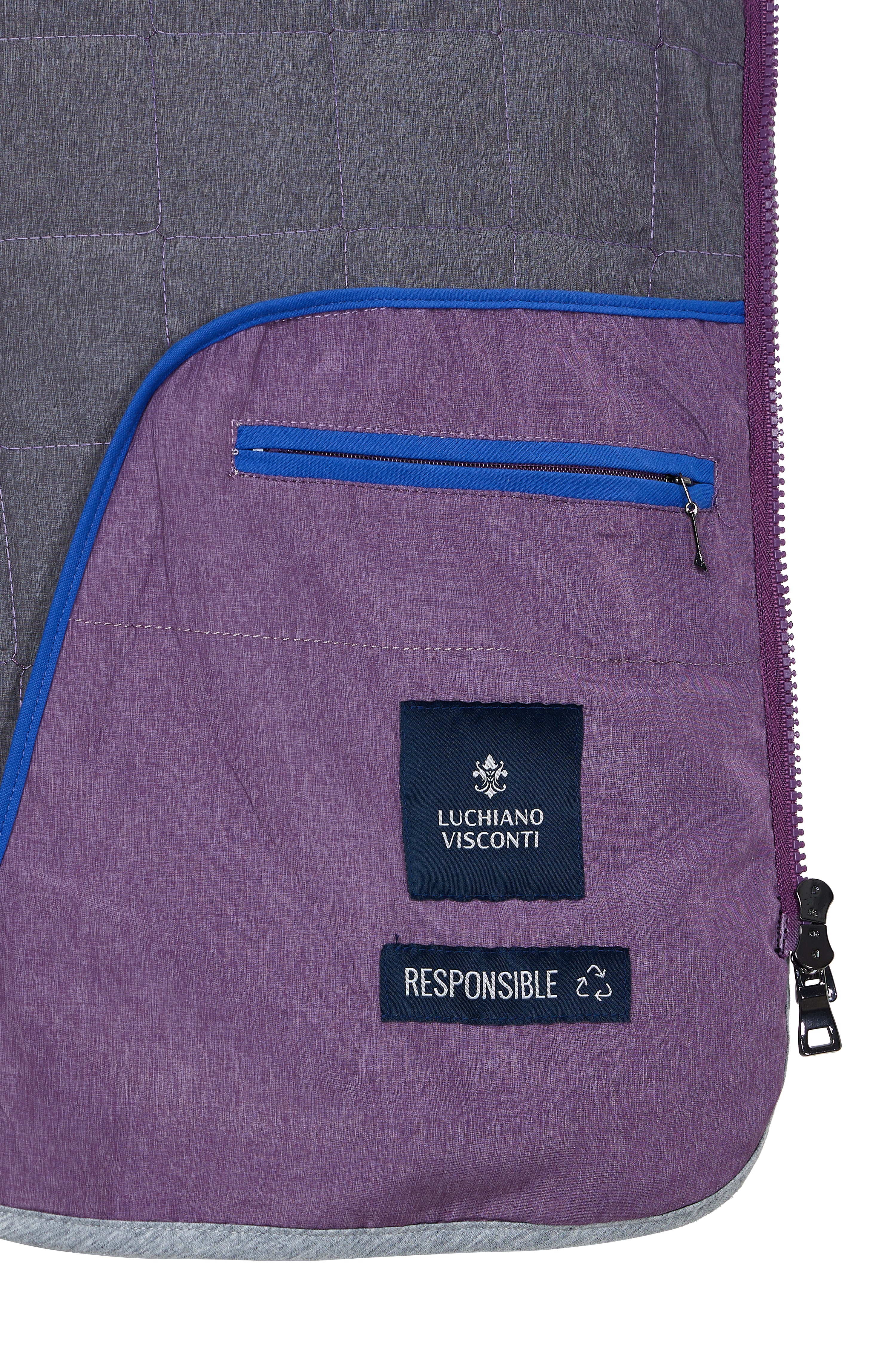 Purple Double Zip Quilted Performance Vest