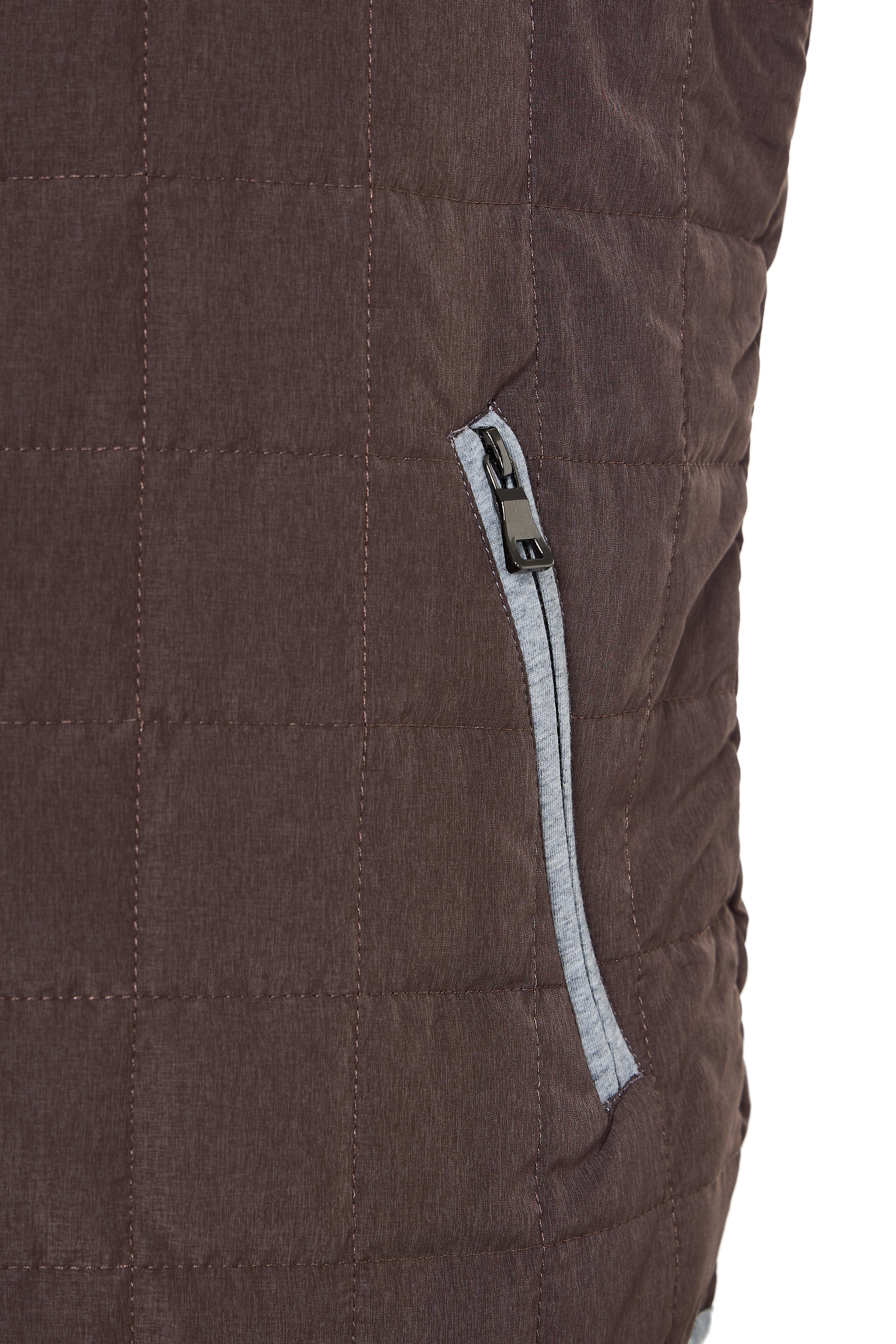 Brown Double Zip Quilted Performance Vest