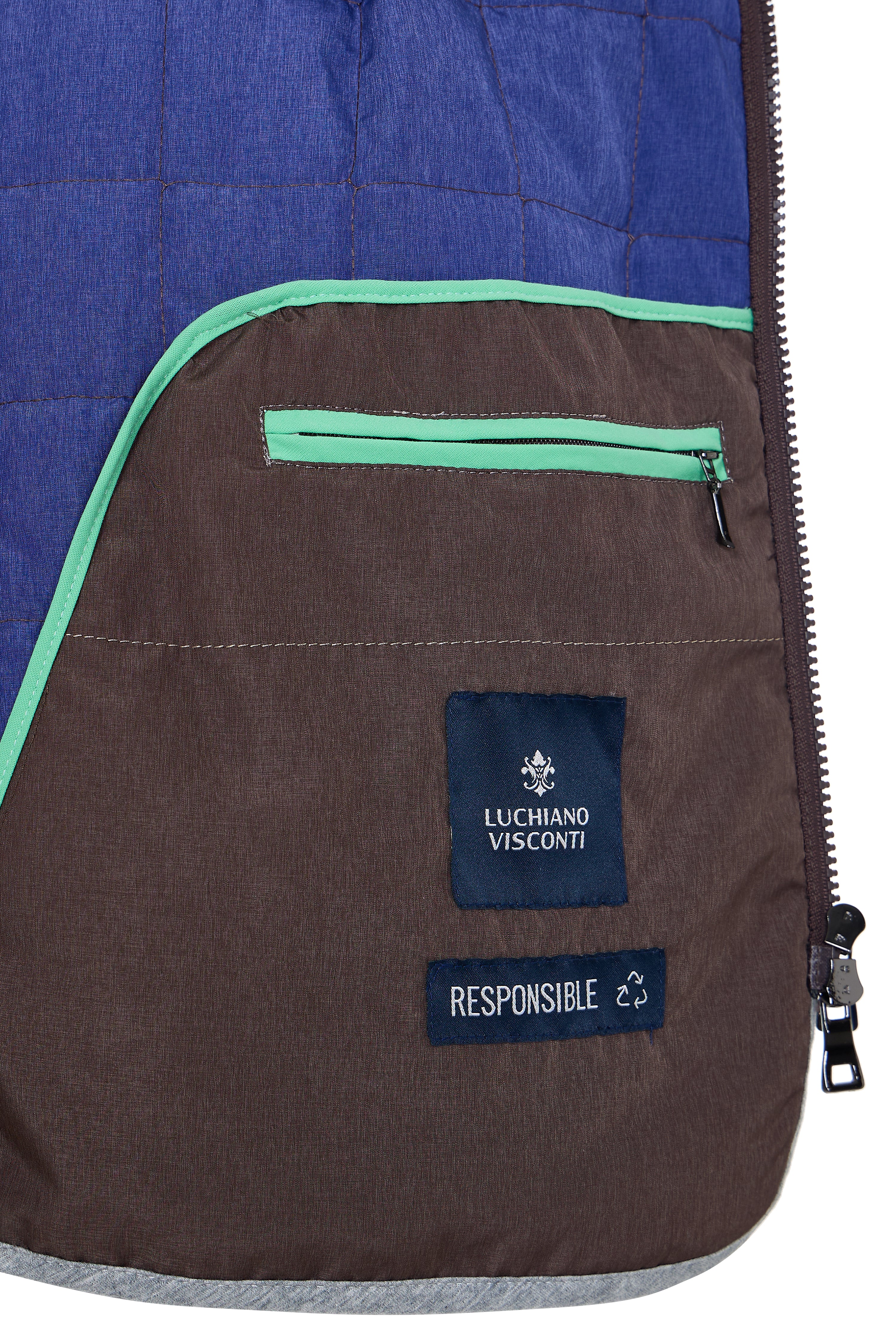 Brown Double Zip Quilted Performance Vest