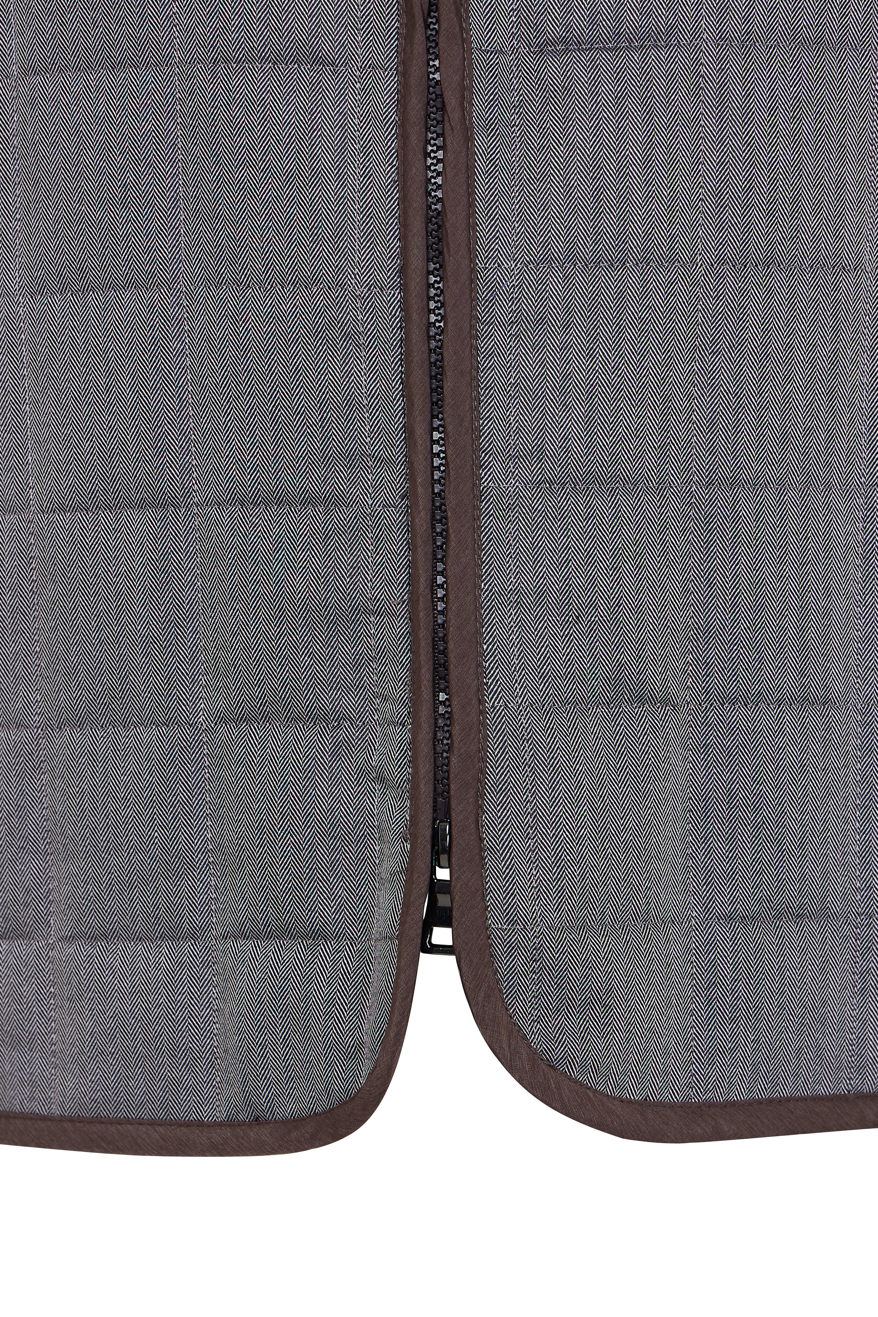 Melange Brown Double Zip Quilted Performance Vest