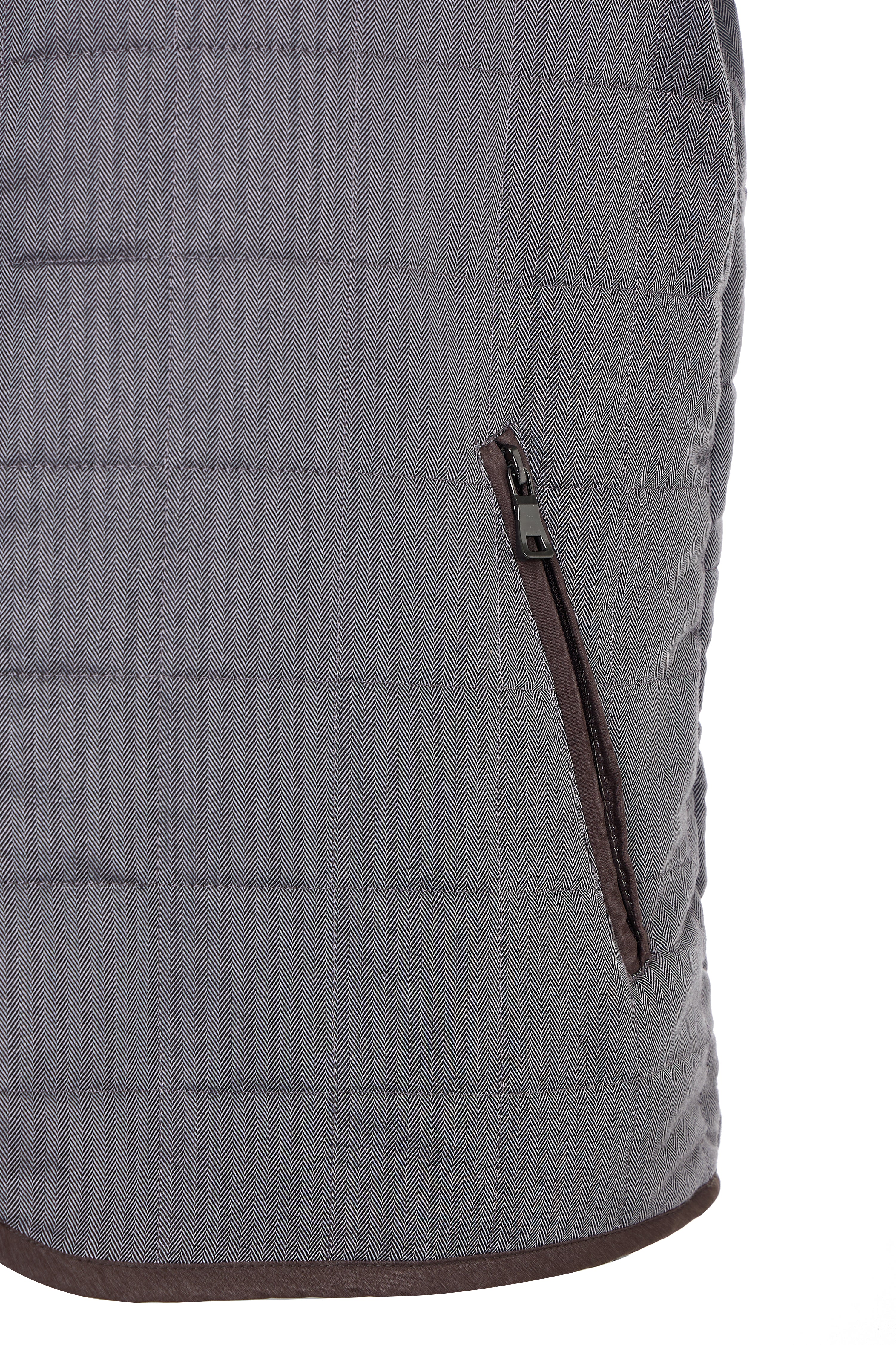 Melange Brown Double Zip Quilted Performance Vest