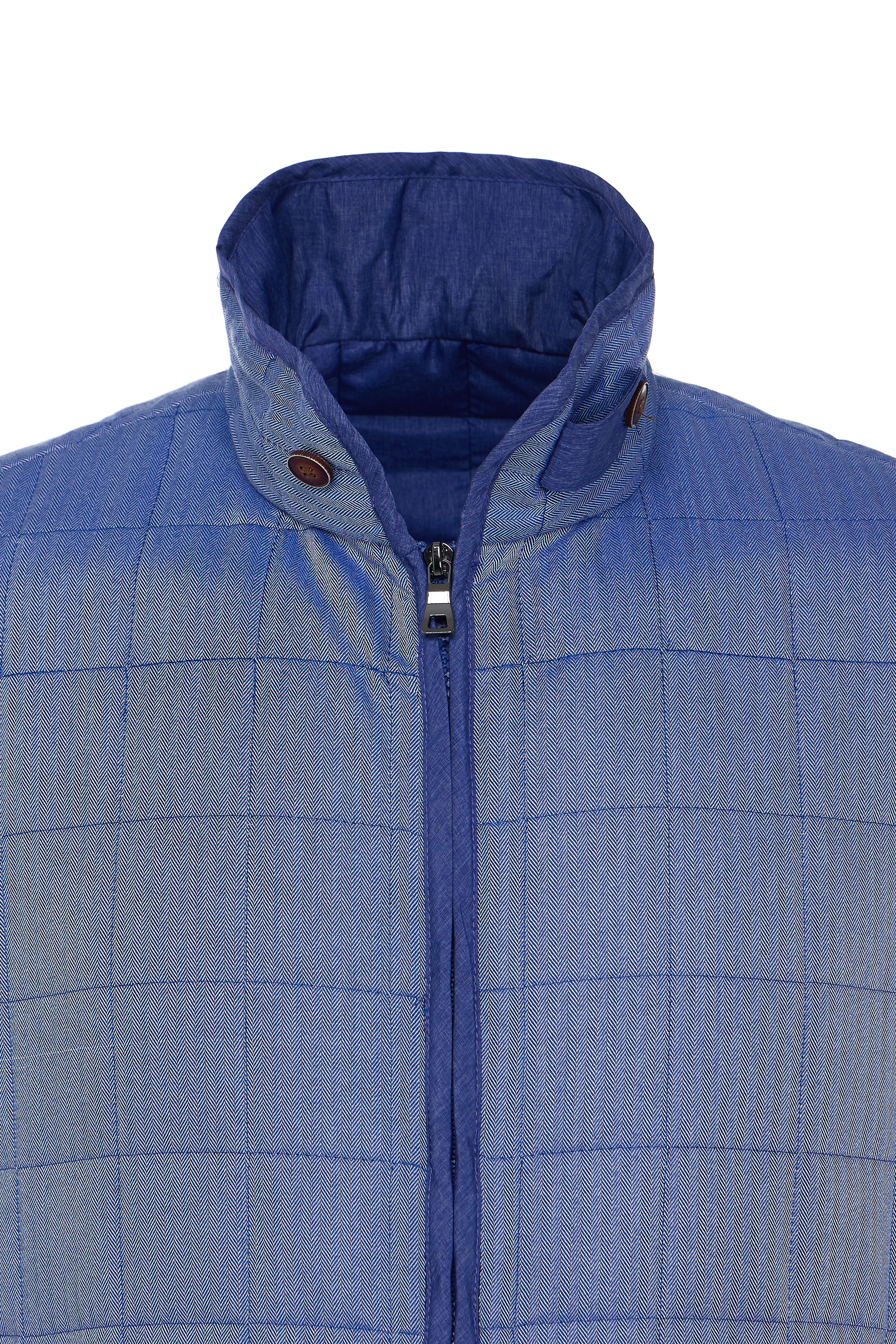 Melange Navy Double Zip Quilted Performance Vest