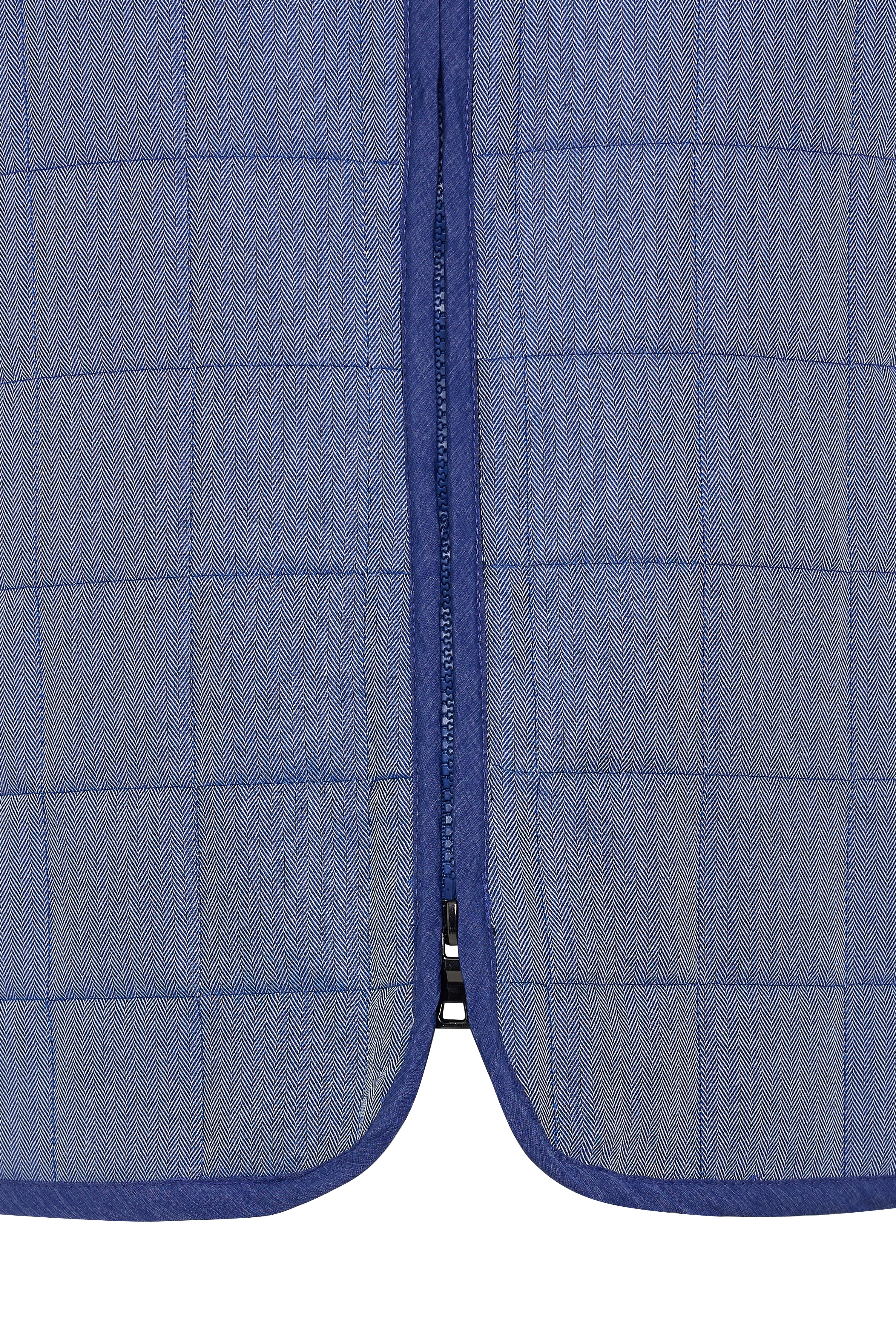 Melange Navy Double Zip Quilted Performance Vest