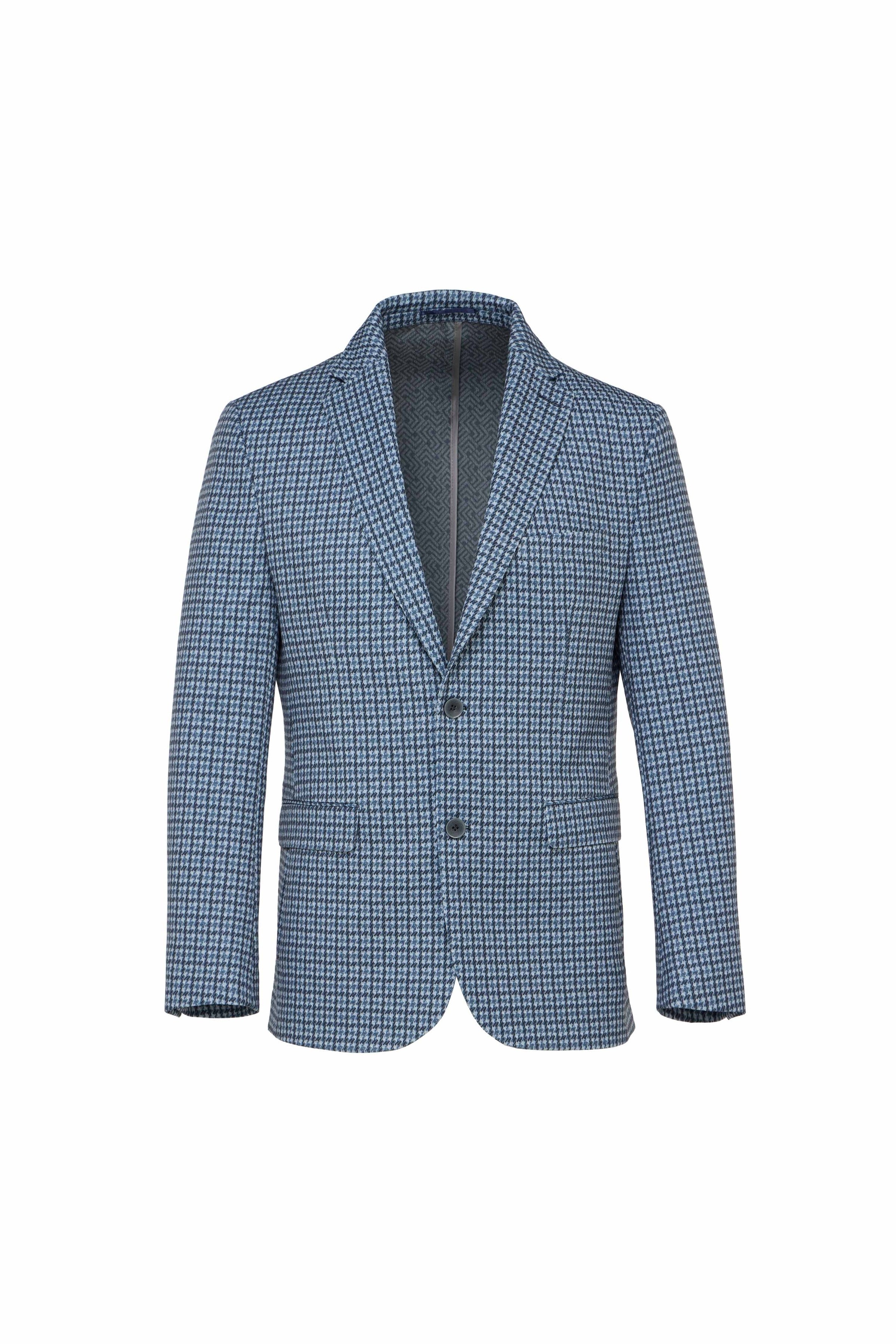 Blue Houndstooth Travel Sport Coat
