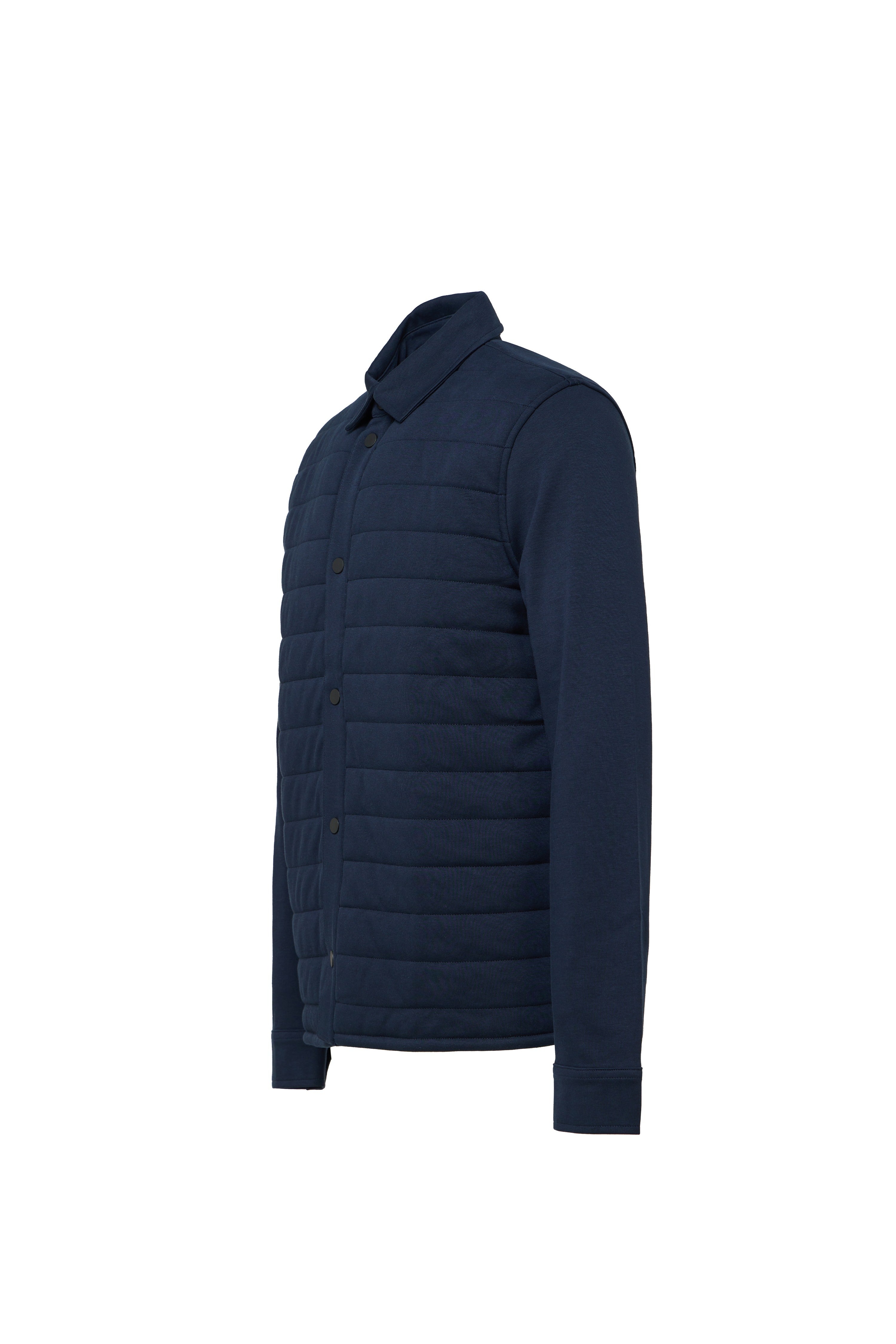 Navy Quilted Jersey Knit Jacket