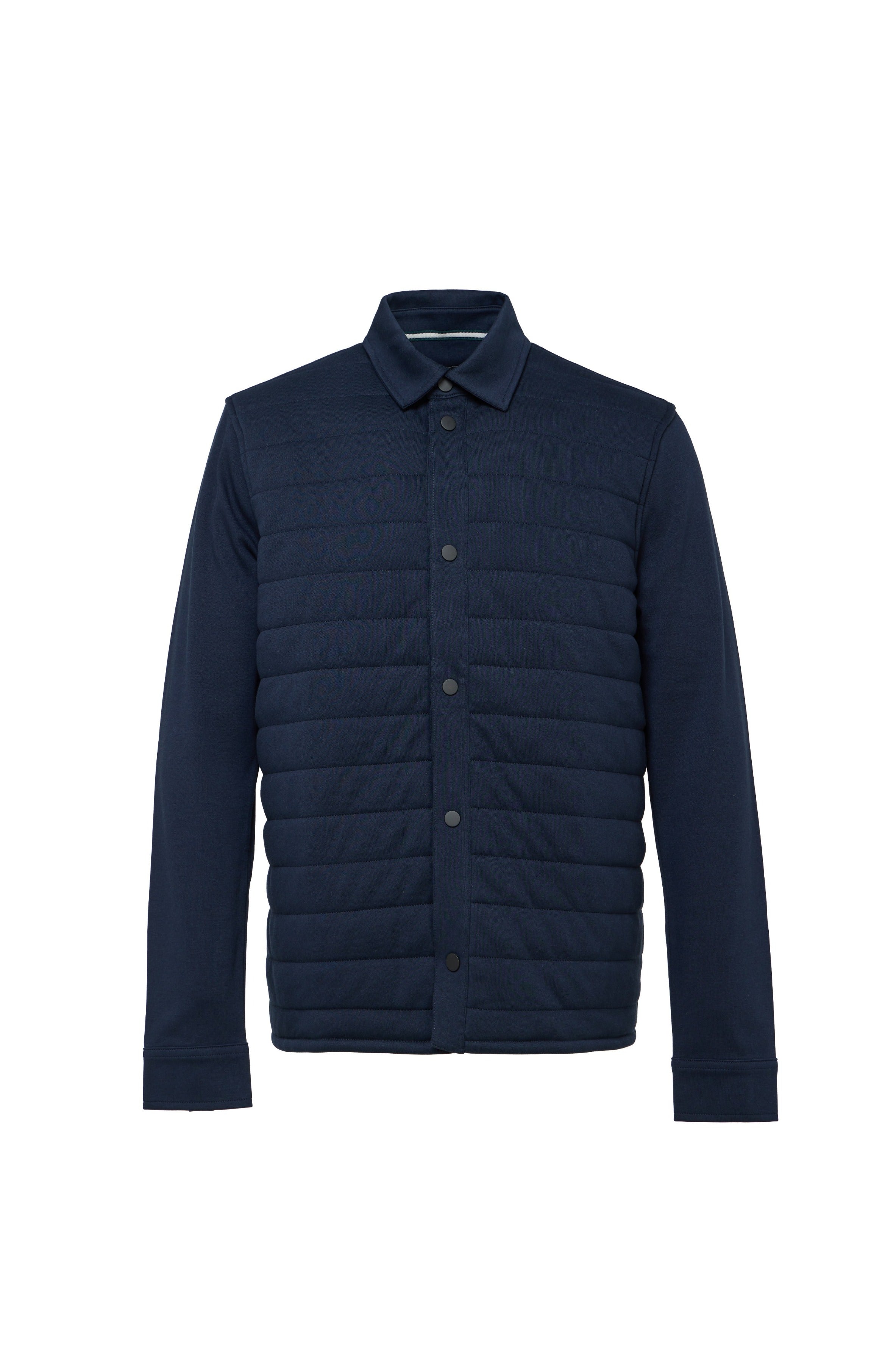 Navy Quilted Jersey Knit Jacket