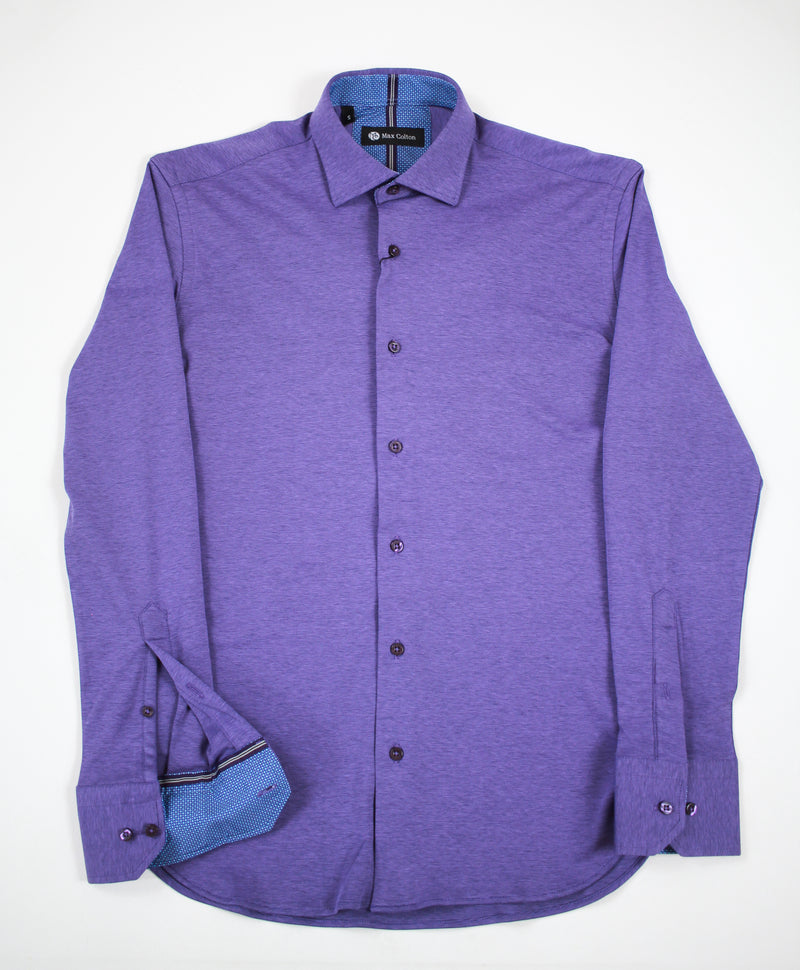 Max Colton Purple Knit Long Sleeve Shirt