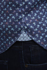 Max Colton Neon Blue Flowers & Paisley Long Sleeve Shirt
