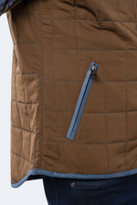 Brown Quilted Zip Up Vest