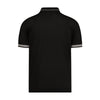 Black with Multi Wavy Trim Short Sleeve Knit Polo