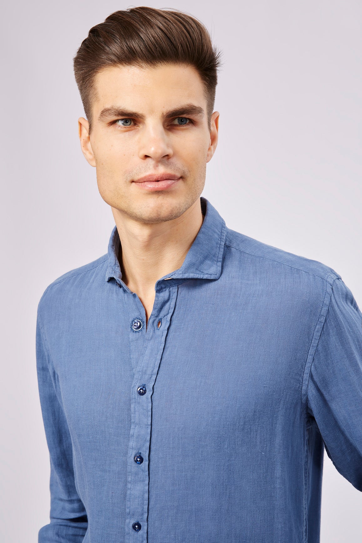 Leo Dodger Blue Linen Shirt Leo Dodger Blue Linen Shirt