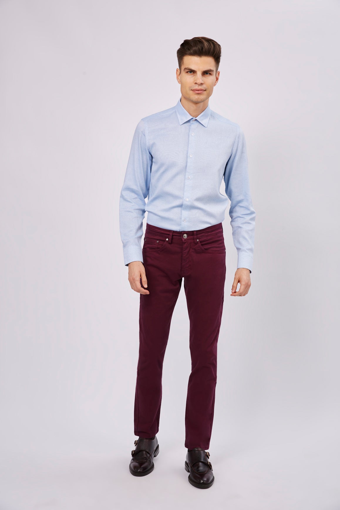 Luchiano Visconti Online Dark Burgundy Denim W42 L32