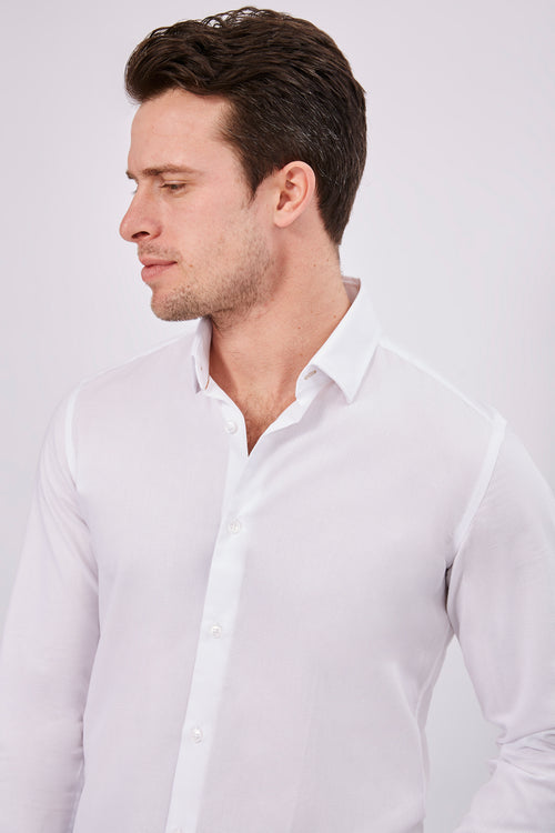Leo White Linen Shirt