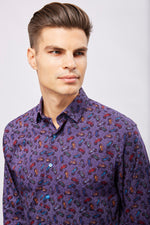Purple and White Dots with Bicycles Shirt
