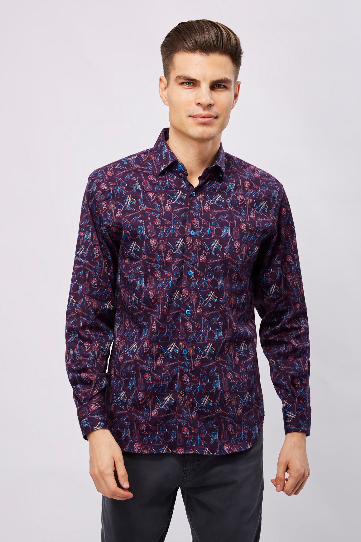 eggplant purple dress shirt Massimo Shirt Dress