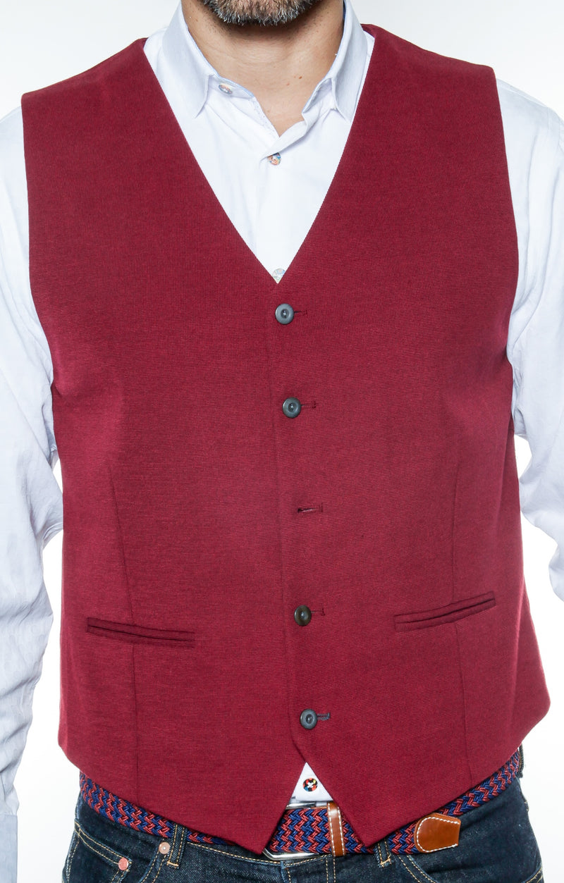 Solid Maroon Knit Vest