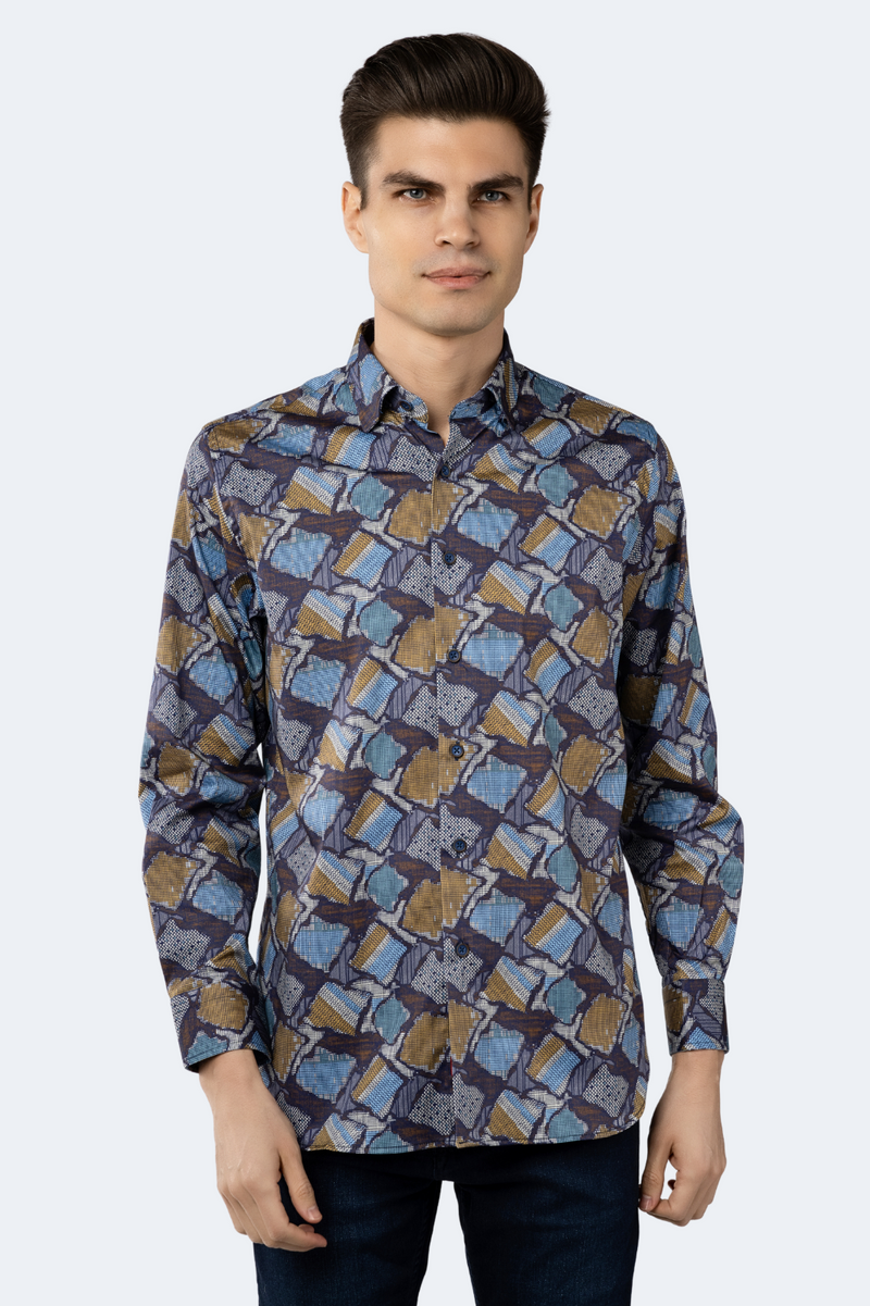 FW23 Multicolor Patch Shapes Shirt