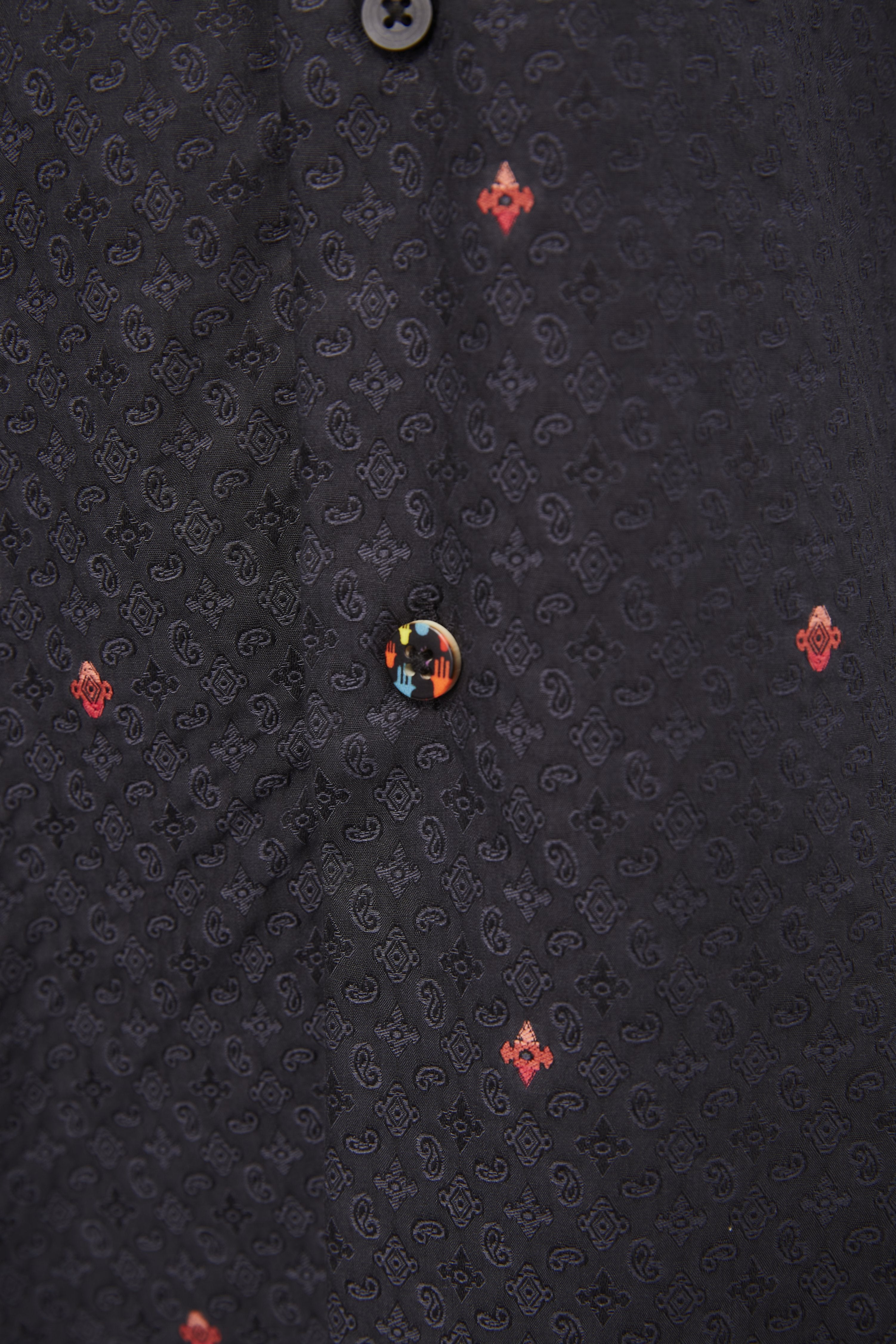 Black & Red Paisley with Diamond Overlay