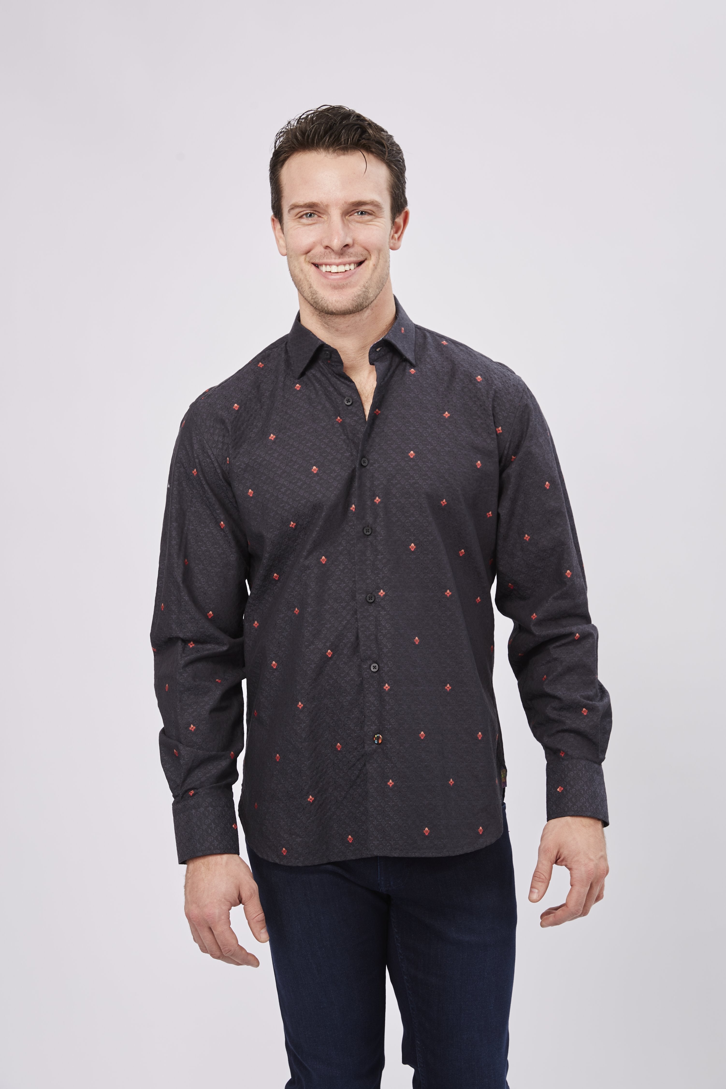 Black & Red Paisley with Diamond Overlay (Big & Tall)