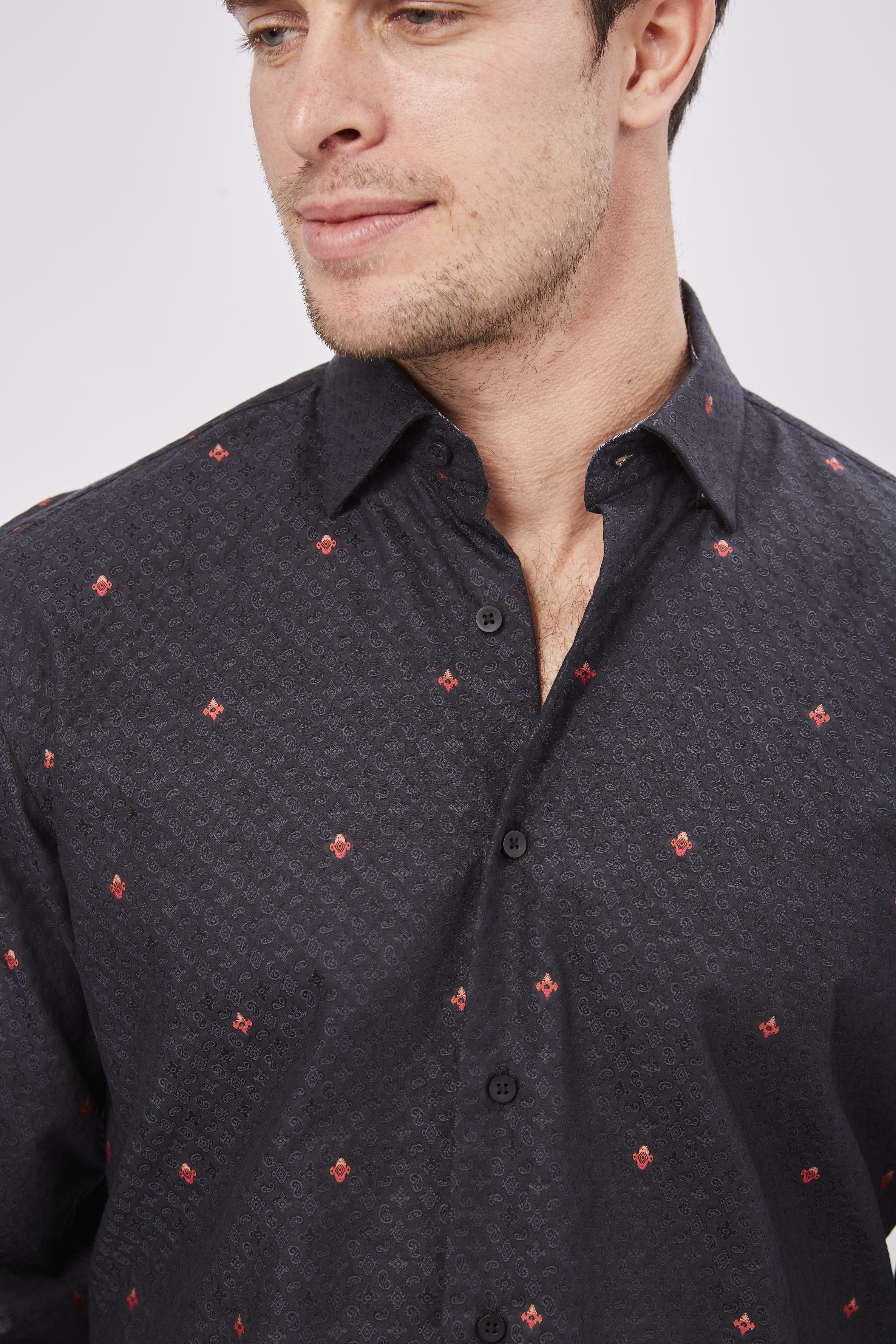 Black & Red Paisley with Diamond Overlay (Big & Tall)