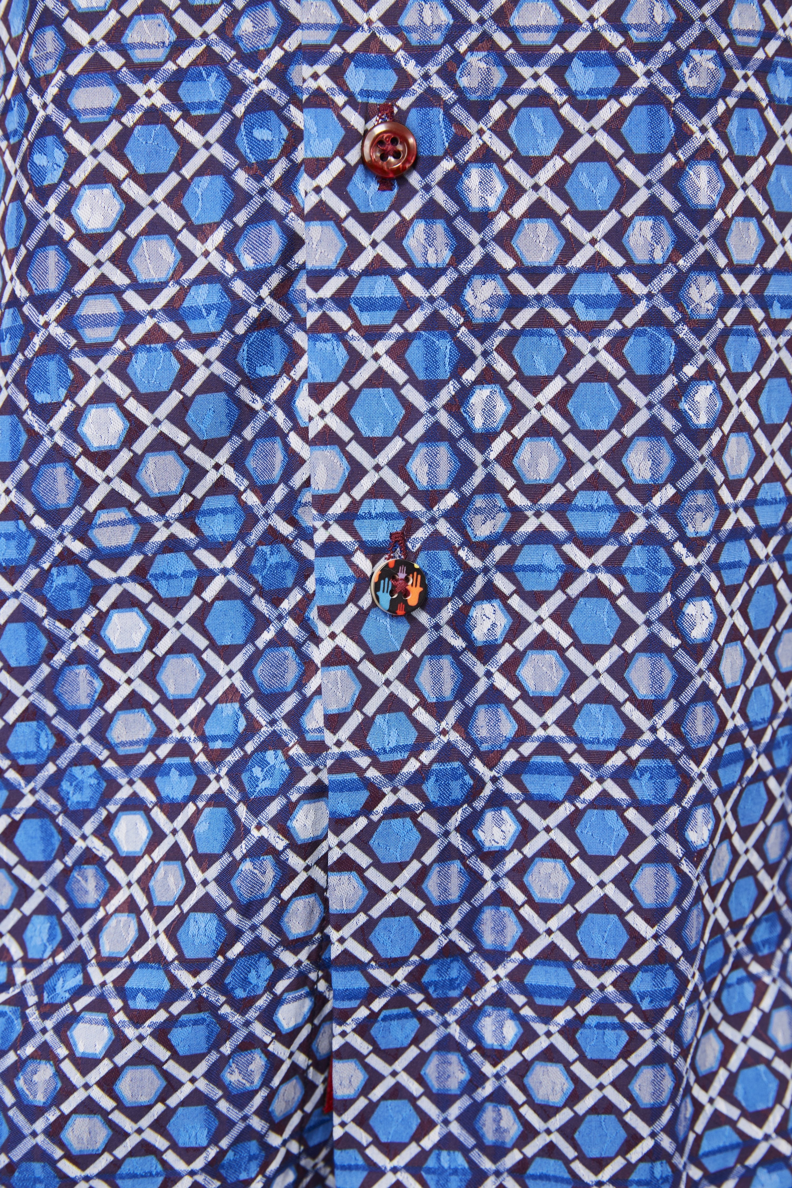 Blue and Purple with Diamonds and Hexagons