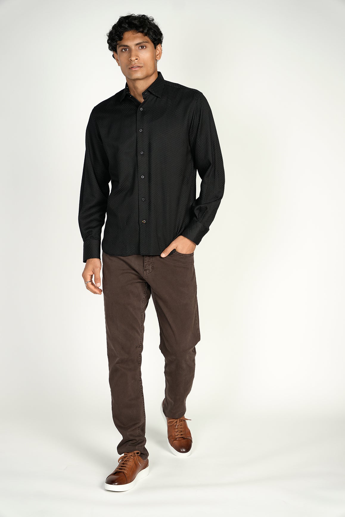 Black Jacquard Shape Shirt Signature Collection