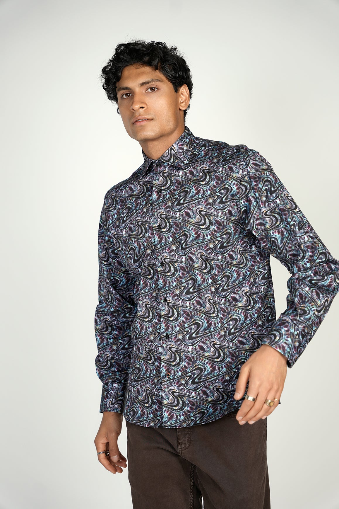 Colorful Black Swirl Shirt Signature Collection