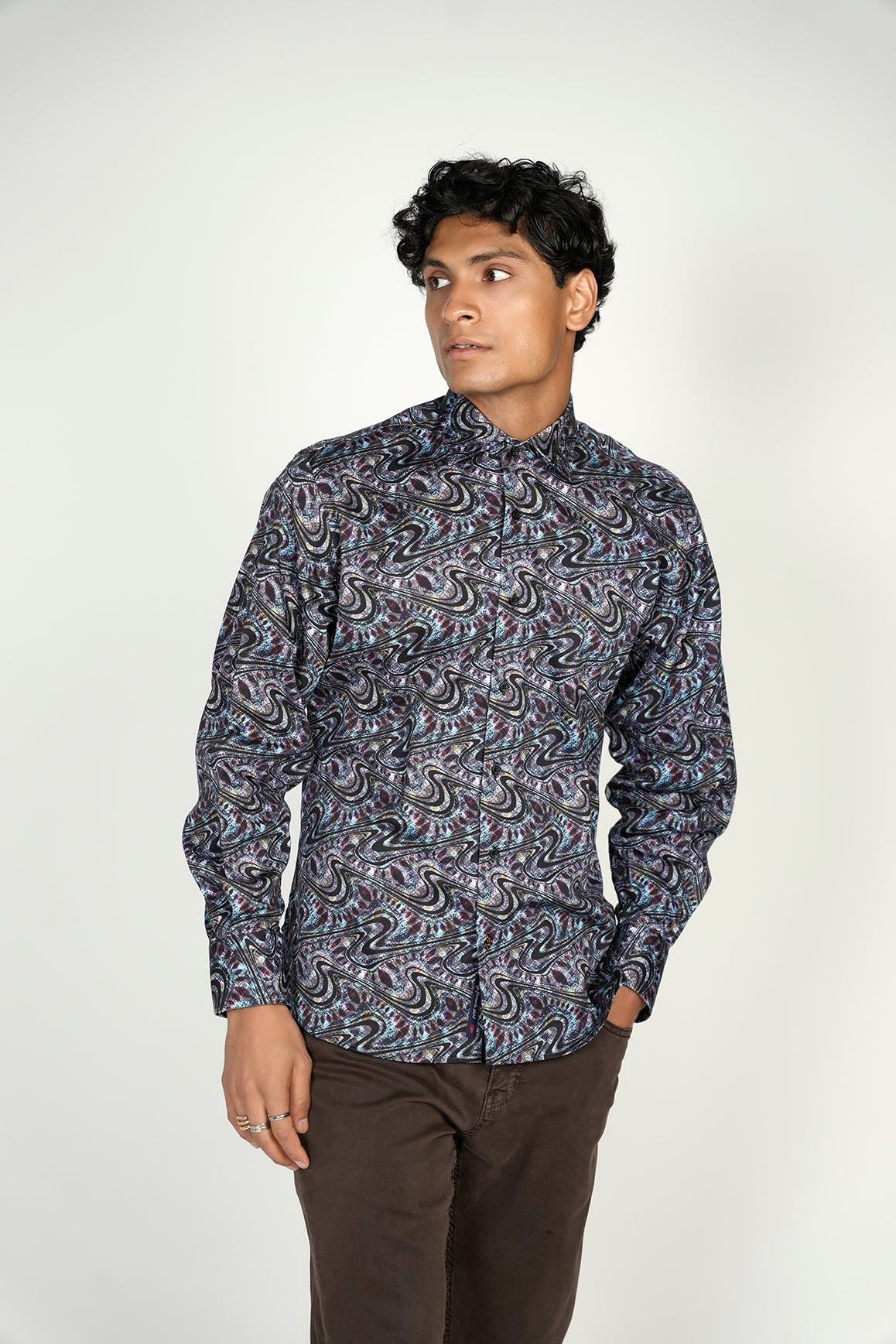 Colorful Black Swirl Shirt Signature Collection