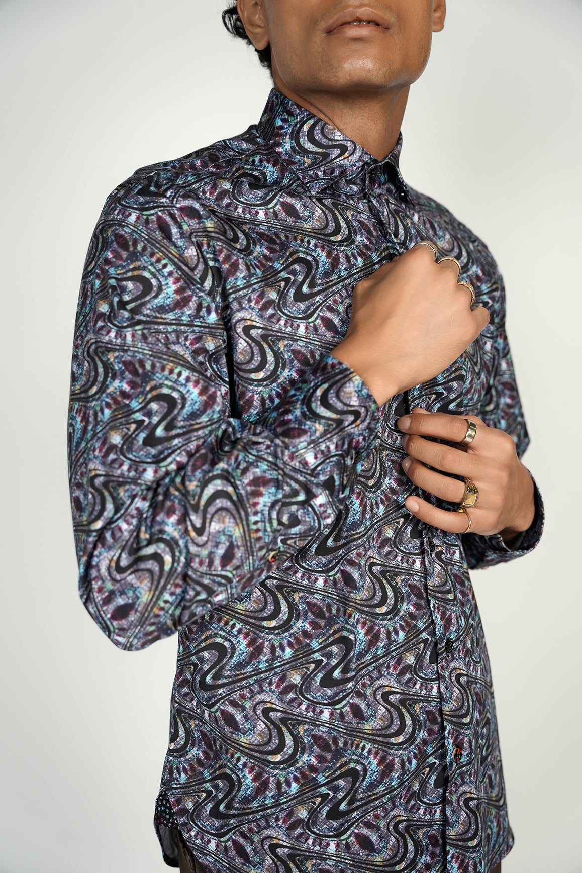 Colorful Black Swirl Shirt Signature Collection