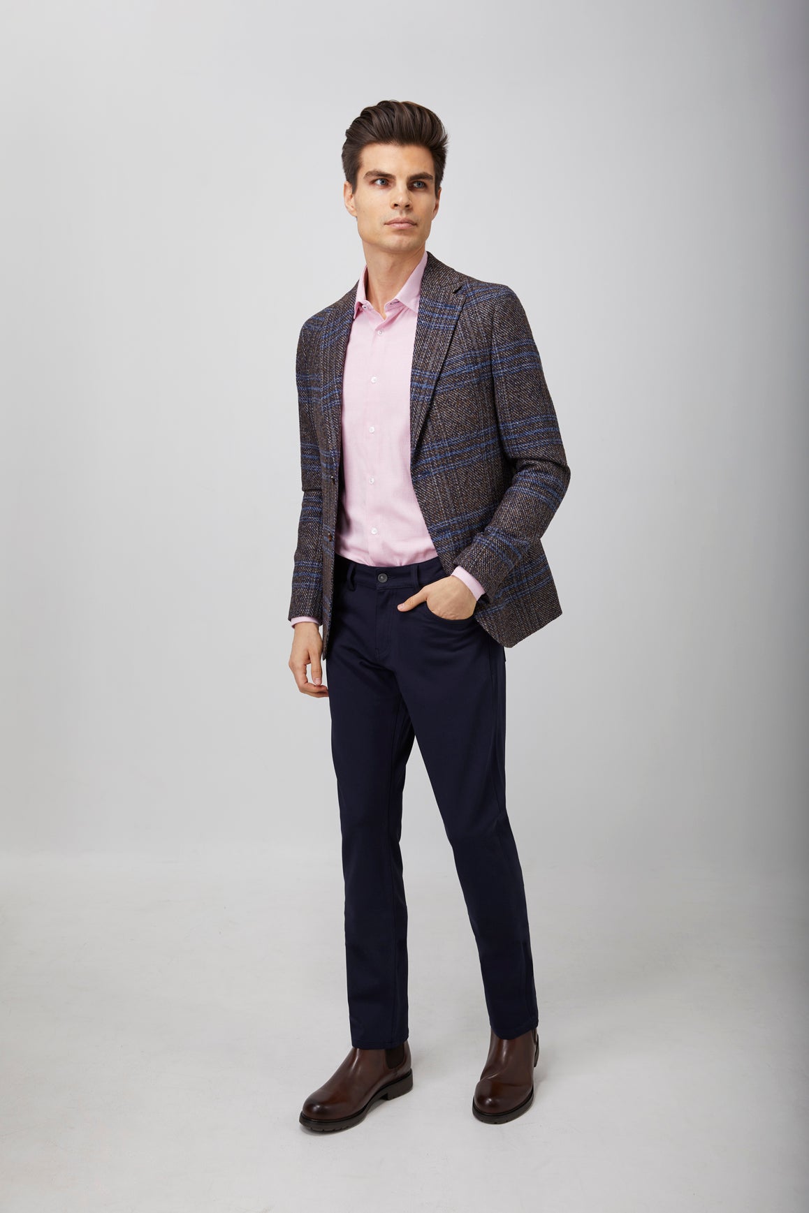Contrast Wool Sport Coat