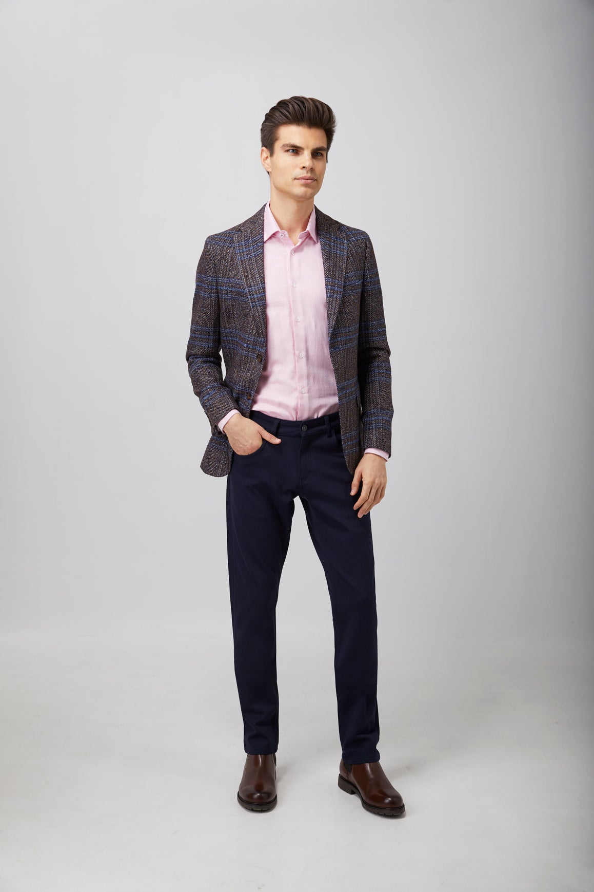 Contrast Wool Sport Coat