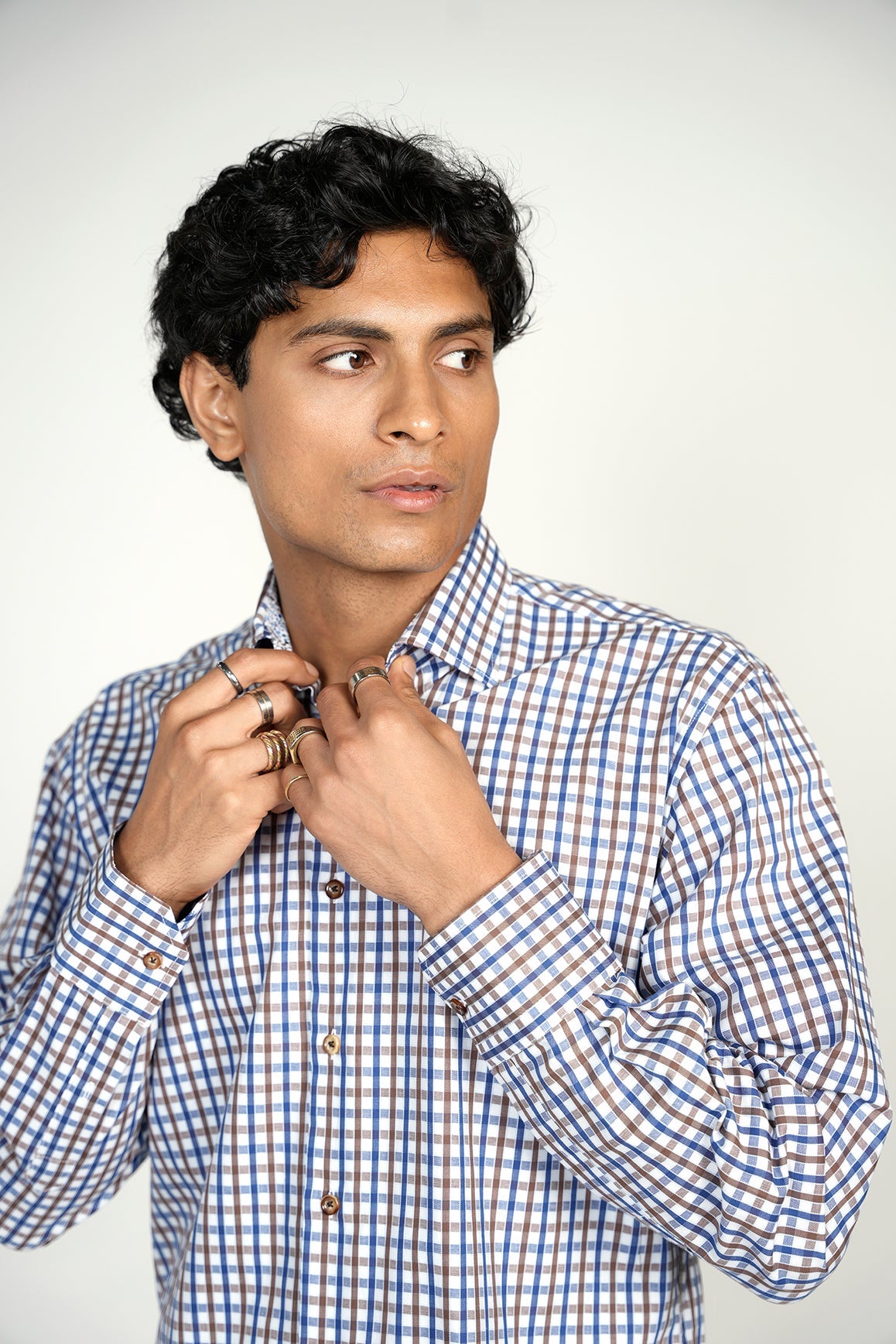 Everyday Brown Navy Plaid Shirt